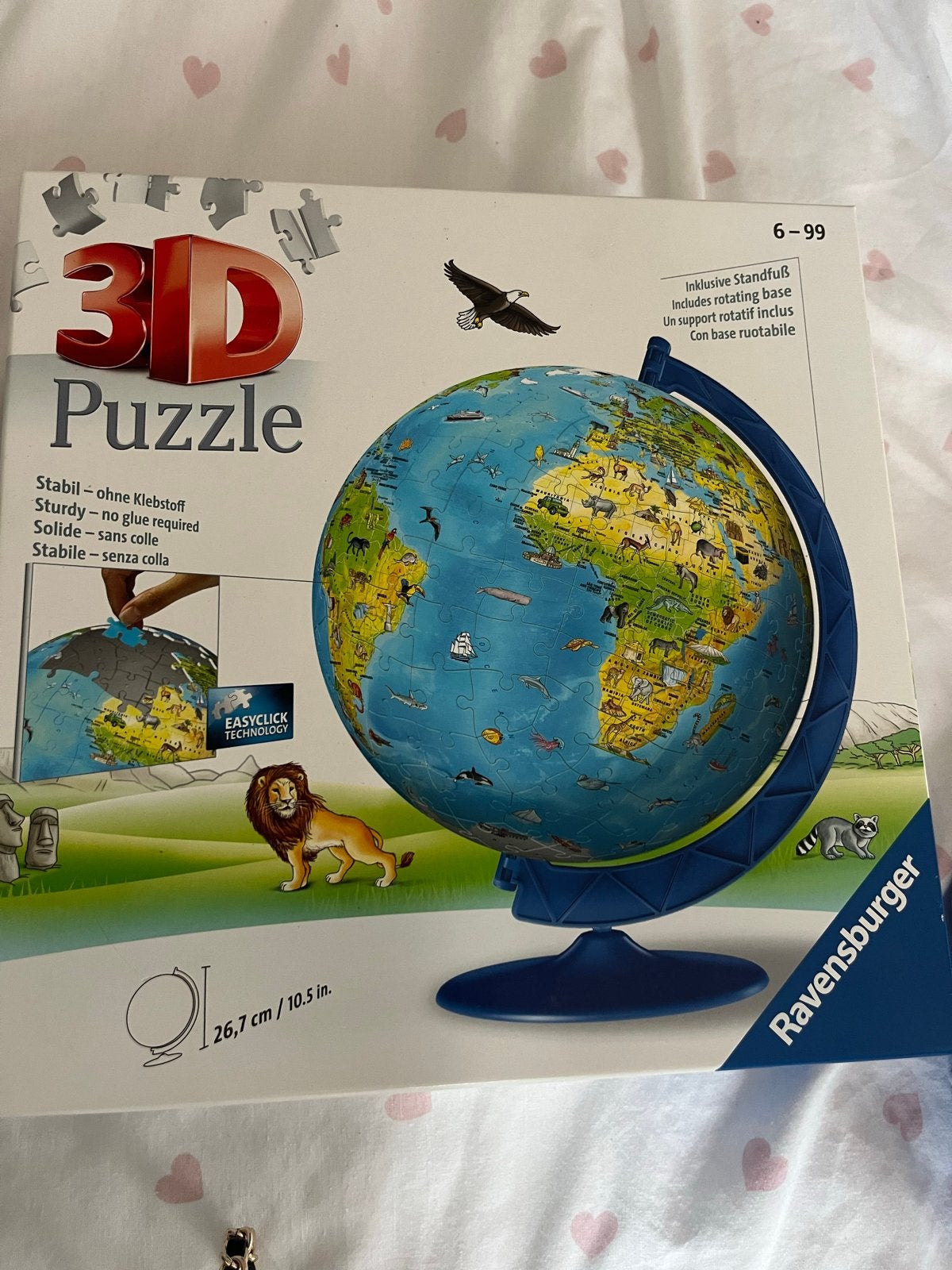 Ravensburger 3D Puzzel Wereldbol met Draaibare Voet, Ophalen, Zo goed als nieuw, 6 jaar of ouder