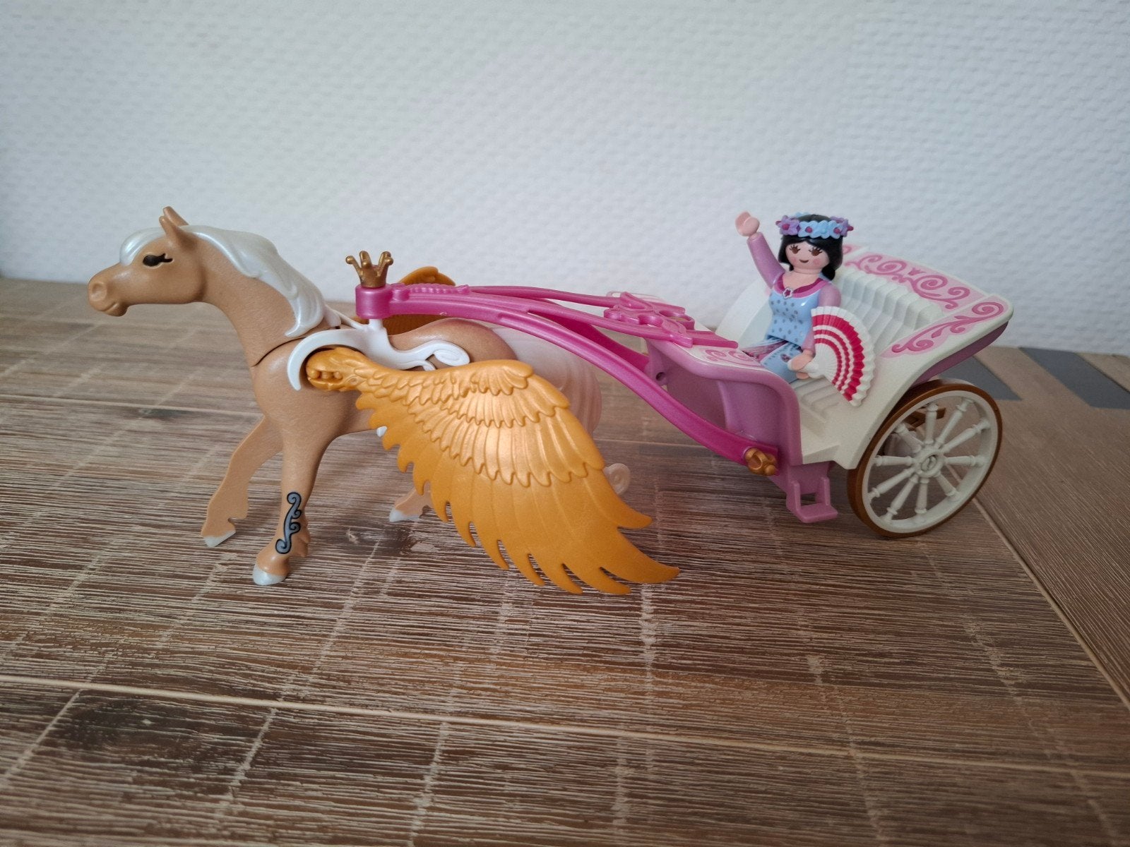 Playmobil Pegasus paard met koets en prinses, Ophalen of Verzenden, Zo goed als nieuw