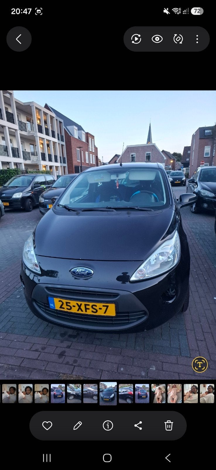 Ford Ka 1.2 69pk 2012 Zwart, Auto's, Ford, Voorwielaandrijving, 1242 cc, 4 cilinders, 4 stoelen