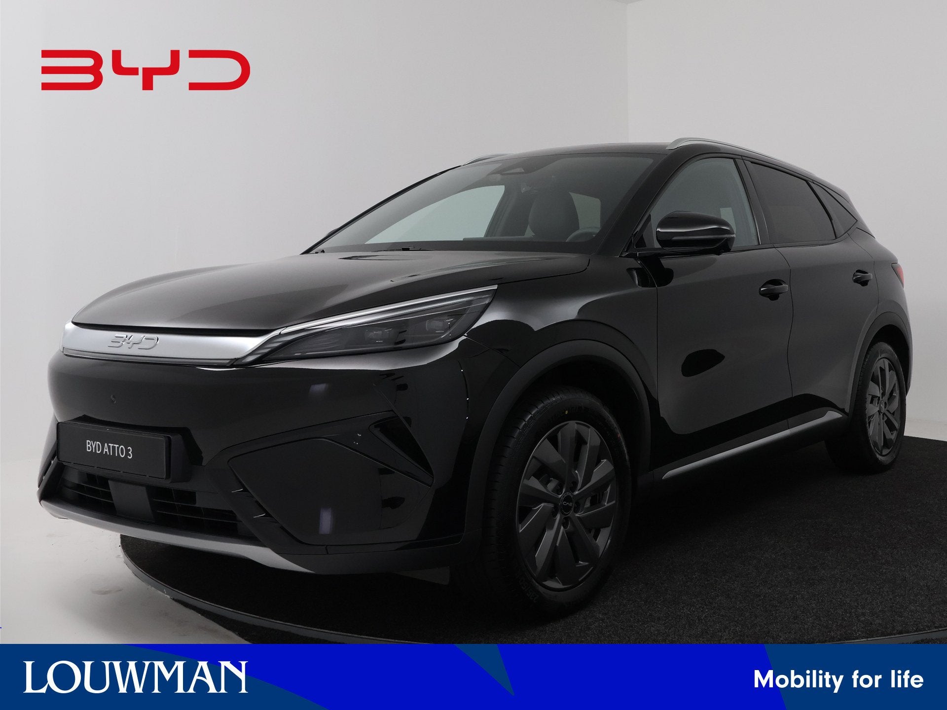 BYD Atto 3 EVO Excellence AWD 74.8 kWh | Nieuw & Direct uit, Auto's, BYD, Automaat, 12 maanden, Zwart, Zwart