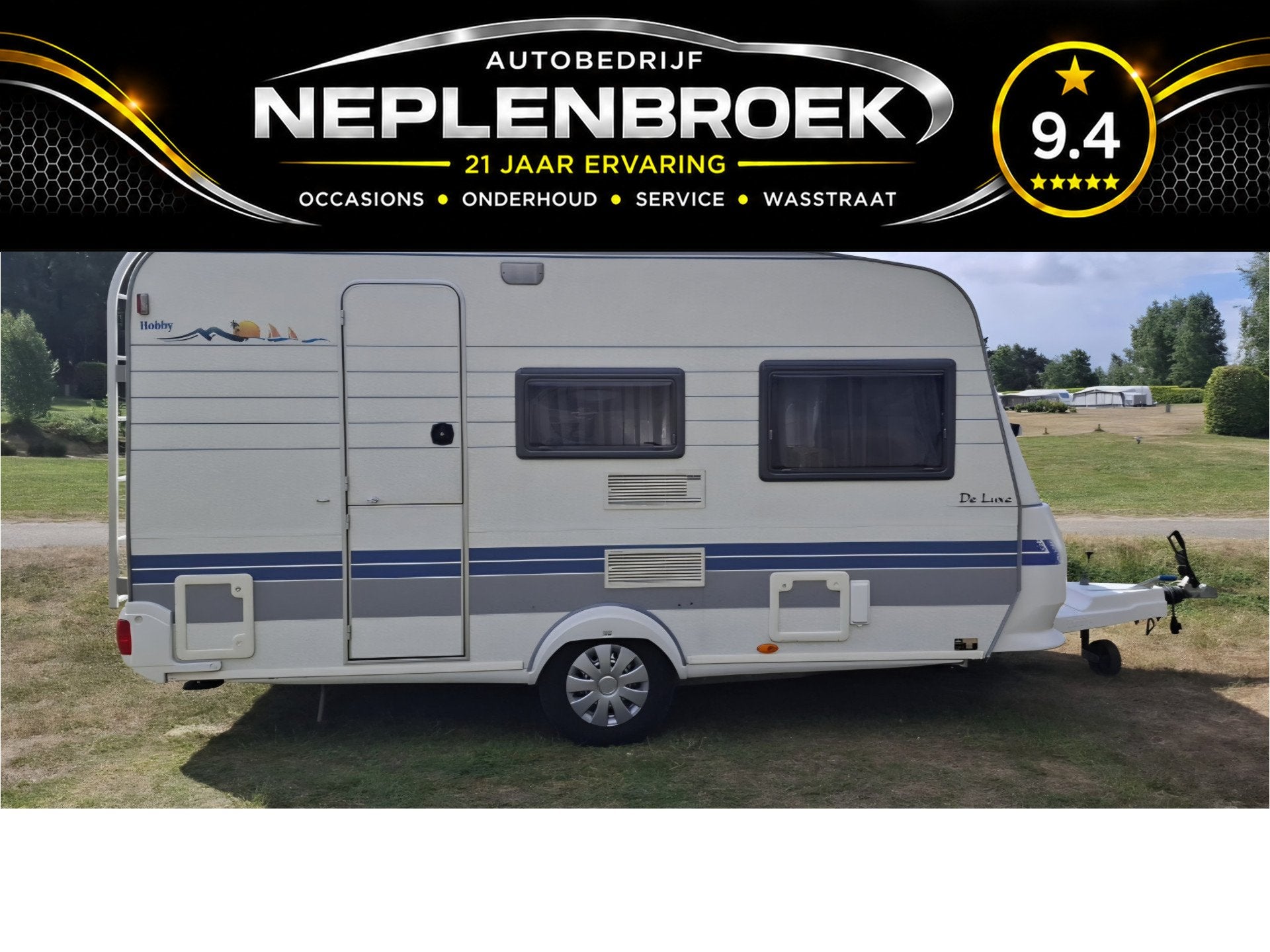 Hobby 400 De Luxe Vakantie klaar Voortent-luifel Nu 4750, Vast bed, Luifel, Hobby, Bedrijf