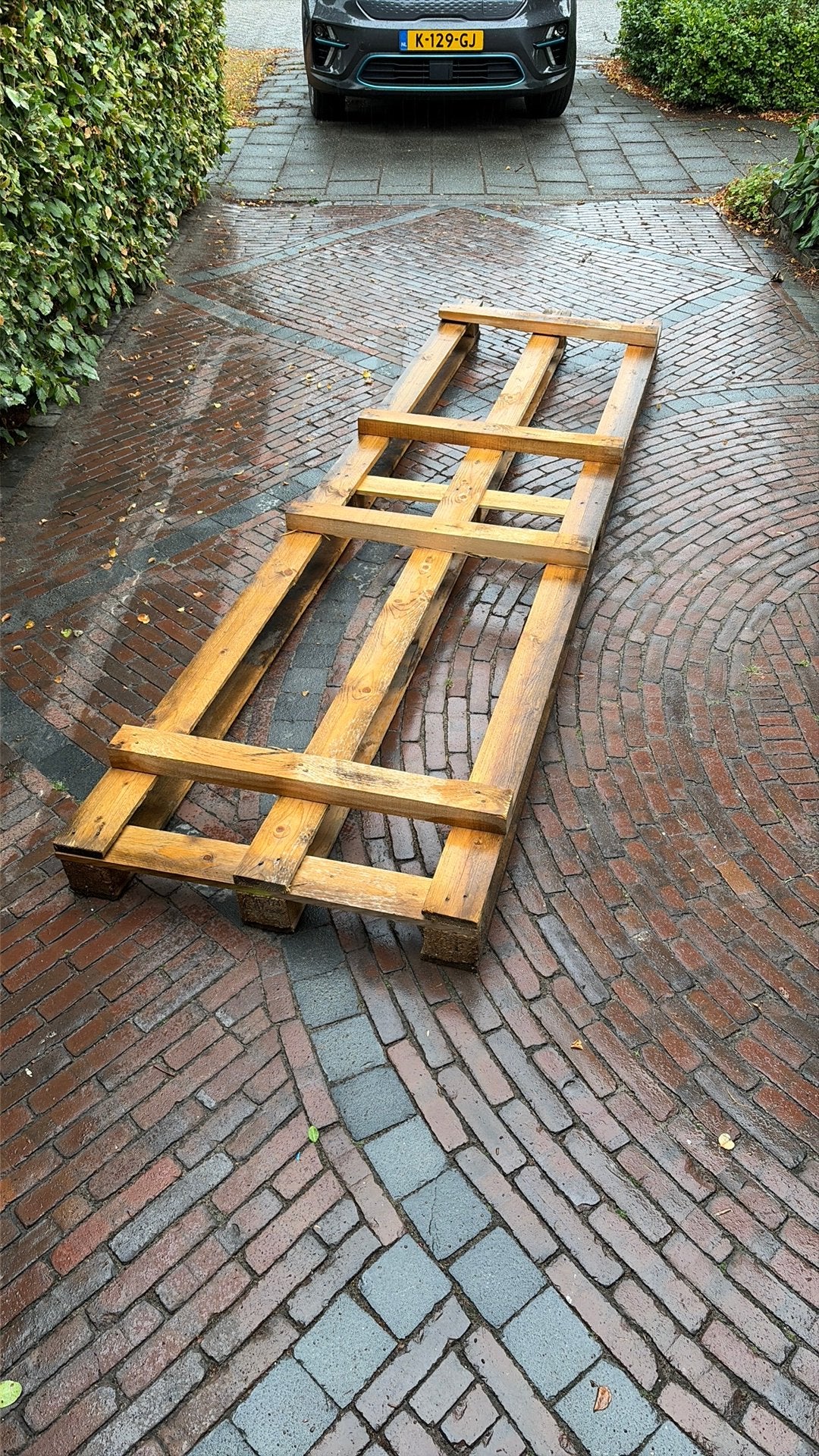 Pallet gratis ophalen, 3m x 0,8m, Ophalen, Zo goed als nieuw, Vuren, Pallet