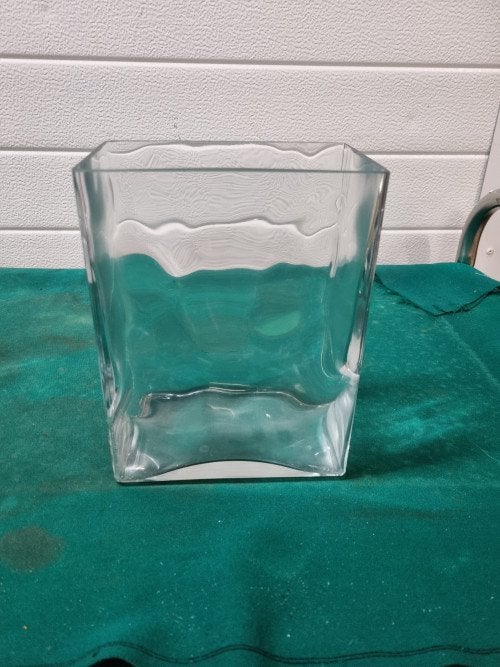 vaas vierkant dik glas, Ophalen of Verzenden