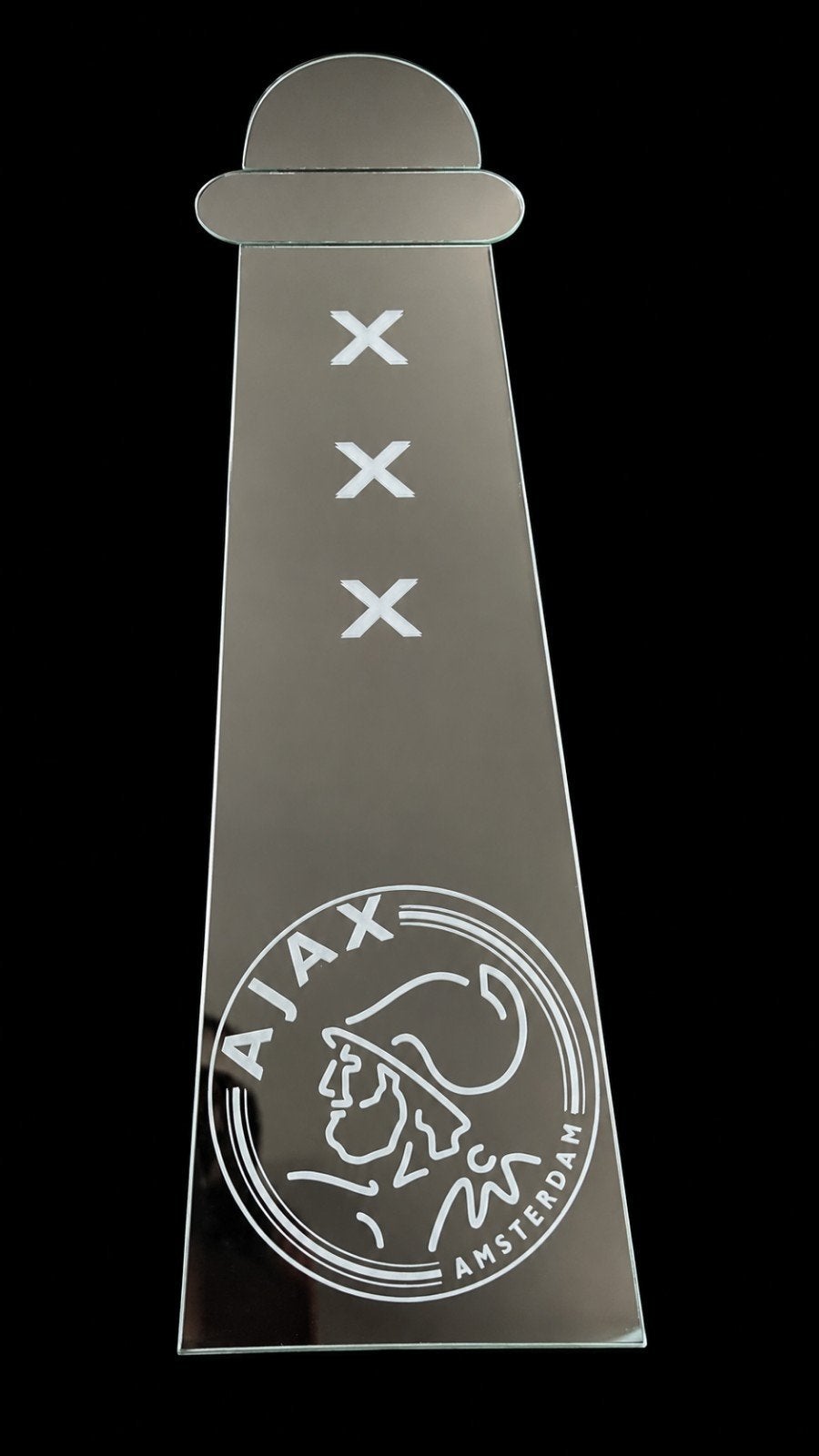 Unieke gegraveerde Ajax spiegel - Perfect cadeau!, Minder dan 50 cm, Ophalen of Verzenden, Zo goed als nieuw, Minder dan 100 cm