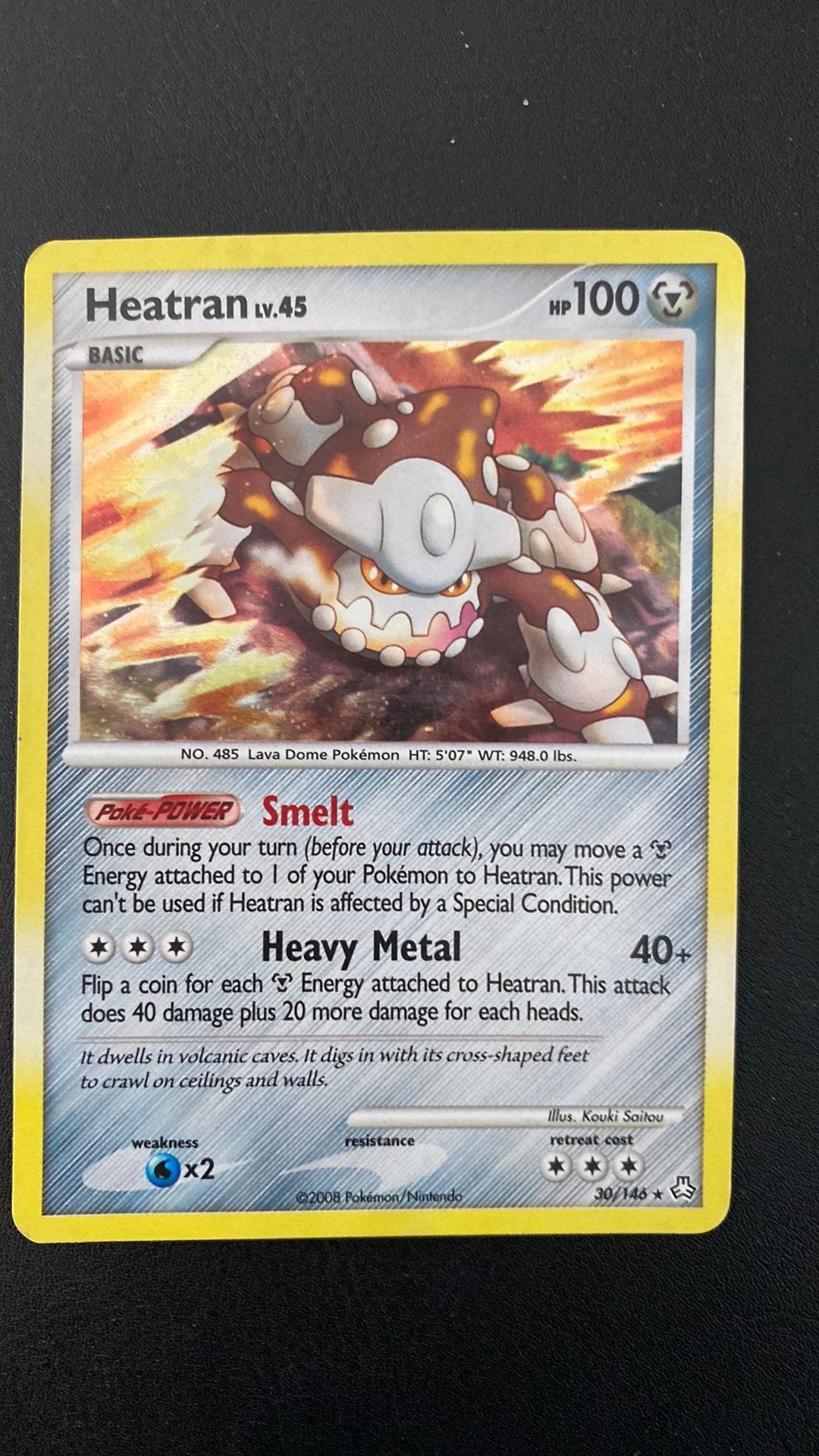 Pokemon heatran lv 45 legends awakened 30/146, Ophalen of Verzenden, Gebruikt, Losse kaart