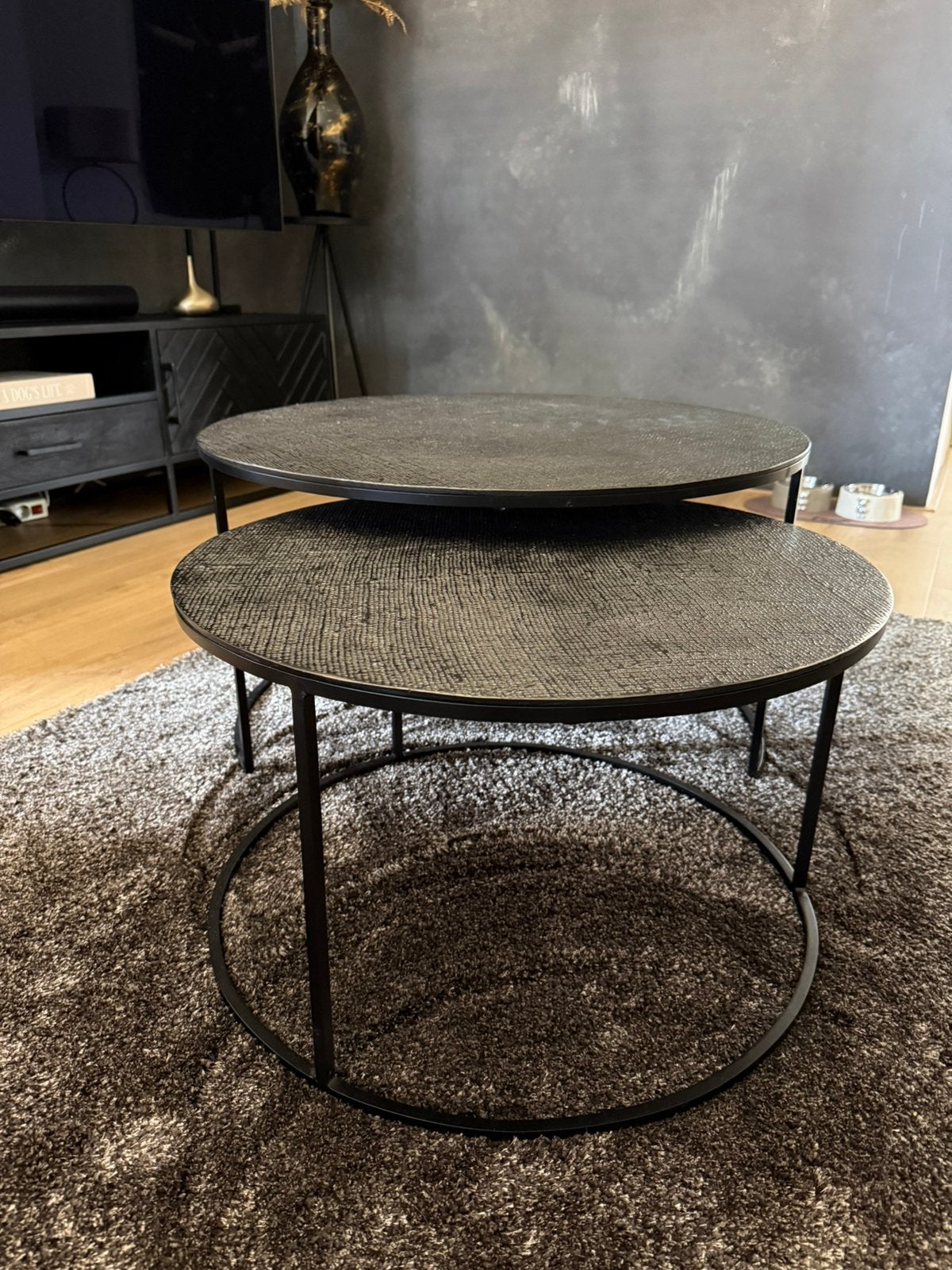 Salontafel set metaal, Ophalen, 50 tot 100 cm, Rond, 50 tot 100 cm
