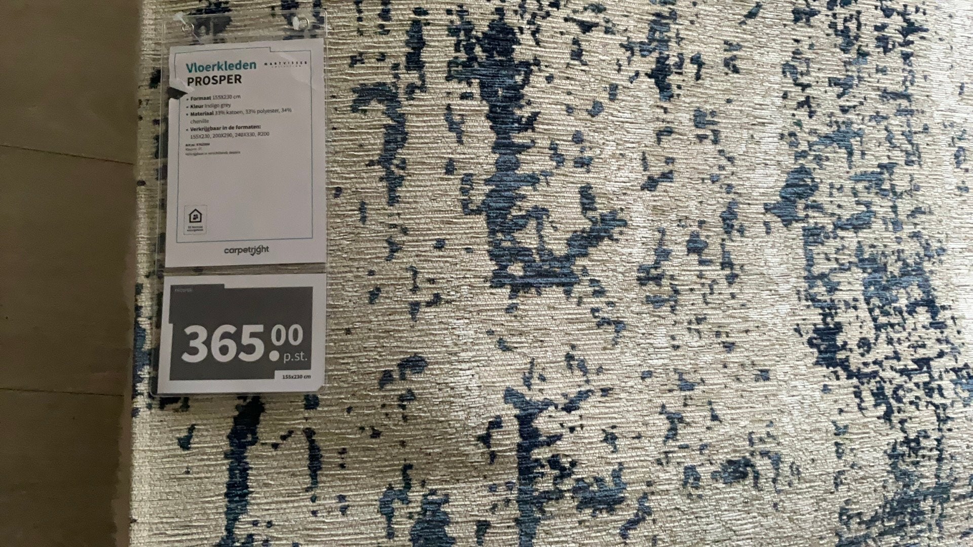 Nieuw Carpetright Prosper vloerkleed 1.60 m bij 2.30 m, Ophalen, Blauw, 150 tot 200 cm, Rechthoekig
