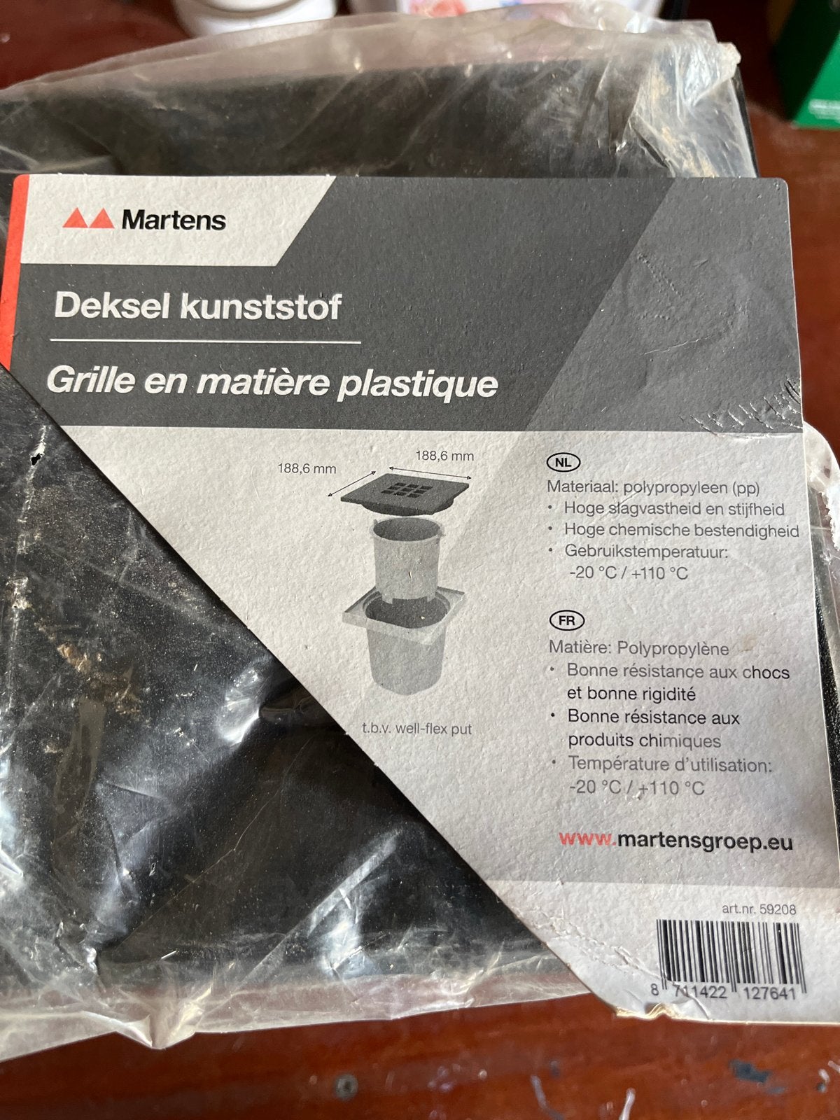 Martens Kunststof Deksel voor Well-Flex Put - 188,6 mm, Nieuw, Ophalen of Verzenden, Minder dan 2 meter, 80 mm of meer