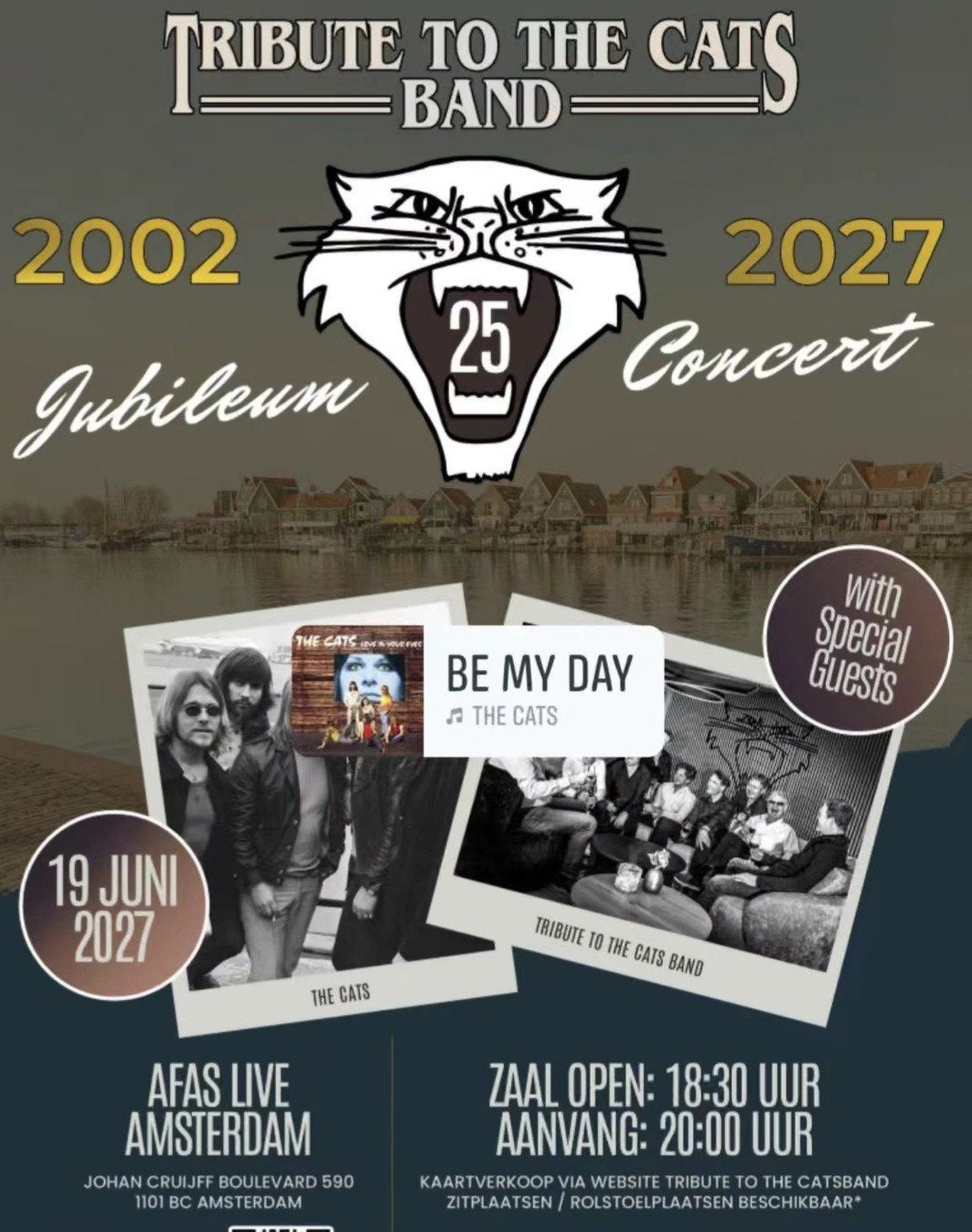 2 tickets 25 Jarig Jubileum Concert Tribute to the Catsband, Tickets en Kaartjes, Twee personen, Juni