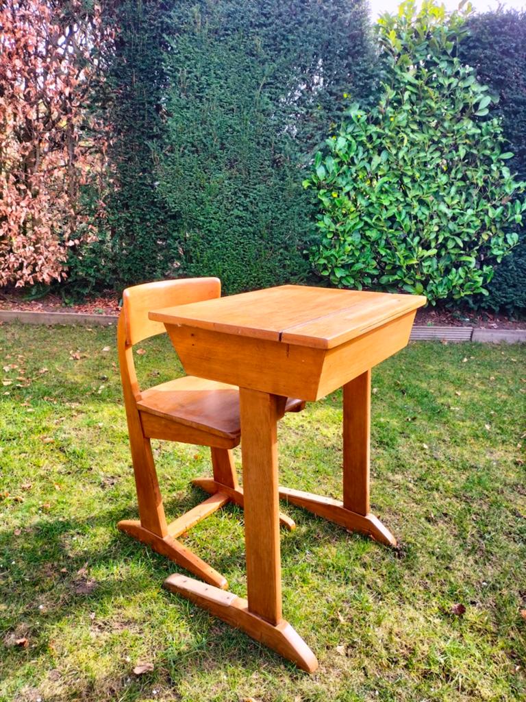 Vintage lessenaar met stoel, Ophalen, Zo goed als nieuw, Stoel(en)