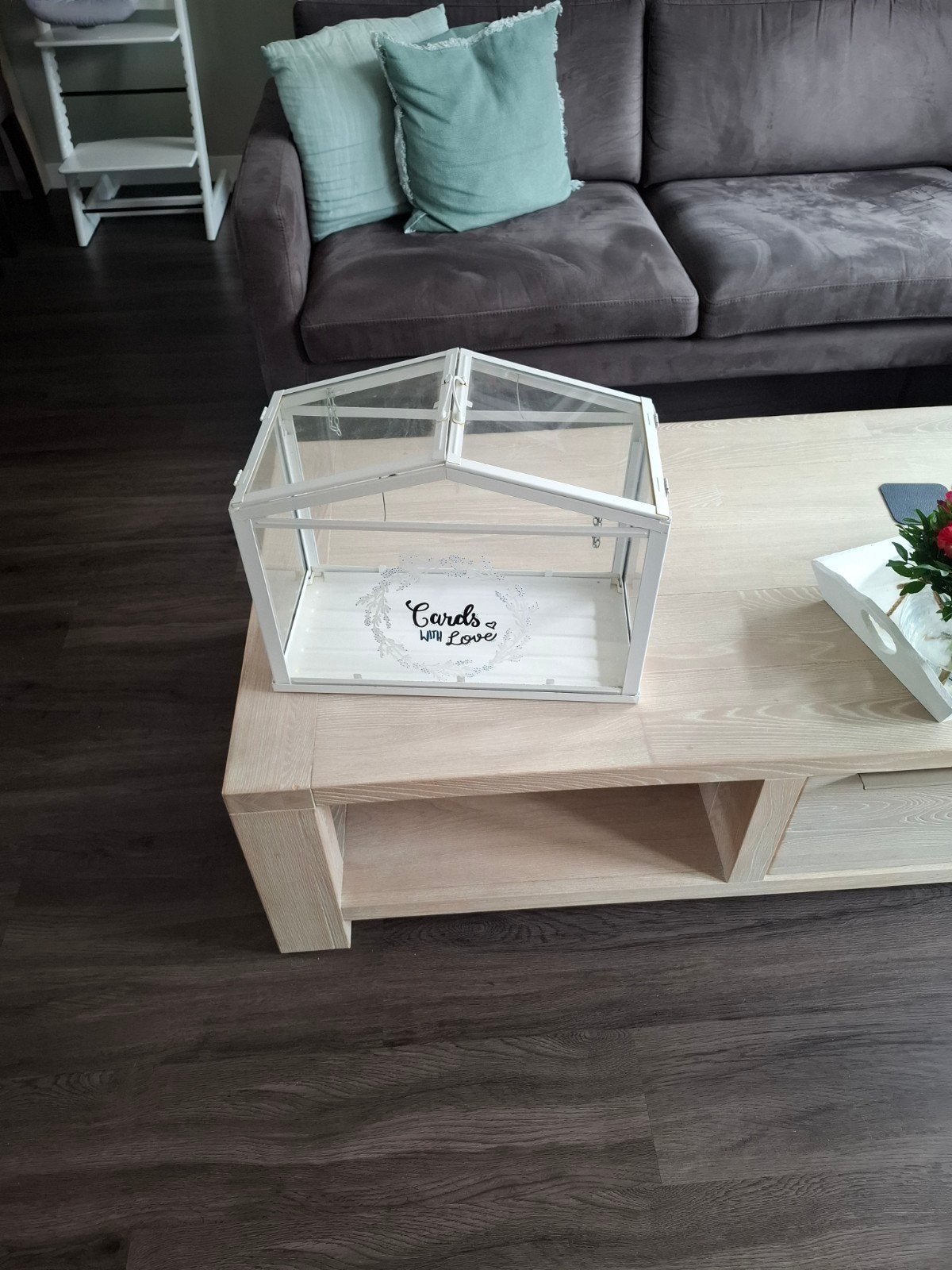 Decoratieve kas voor kaarten - 'Cards with Love', Ophalen, Zo goed als nieuw, Wit, Metaal