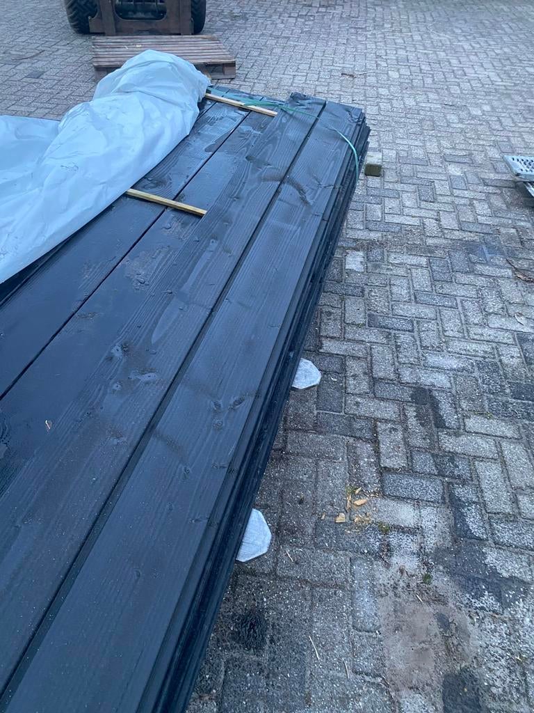 Zweedse rabatdelen zwart gespoten, Tuin en Terras, Schuttingen, Ophalen of Verzenden, Nieuw