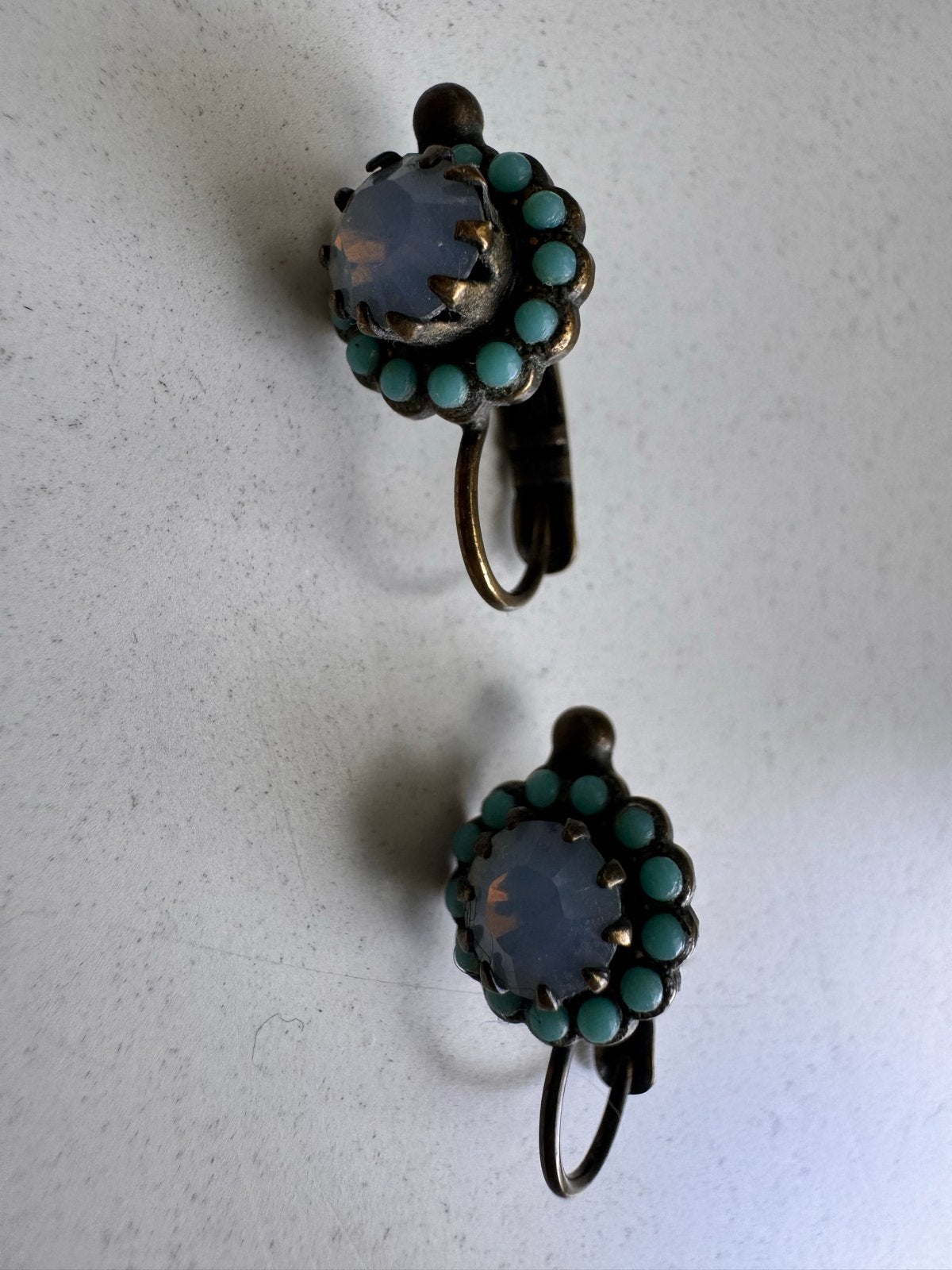 Vintage oorbellen, lijken op Camps en Camps, Sieraden, Tassen en Uiterlijk, Oorbellen, Overige materialen, Blauw, Ophalen of Verzenden
