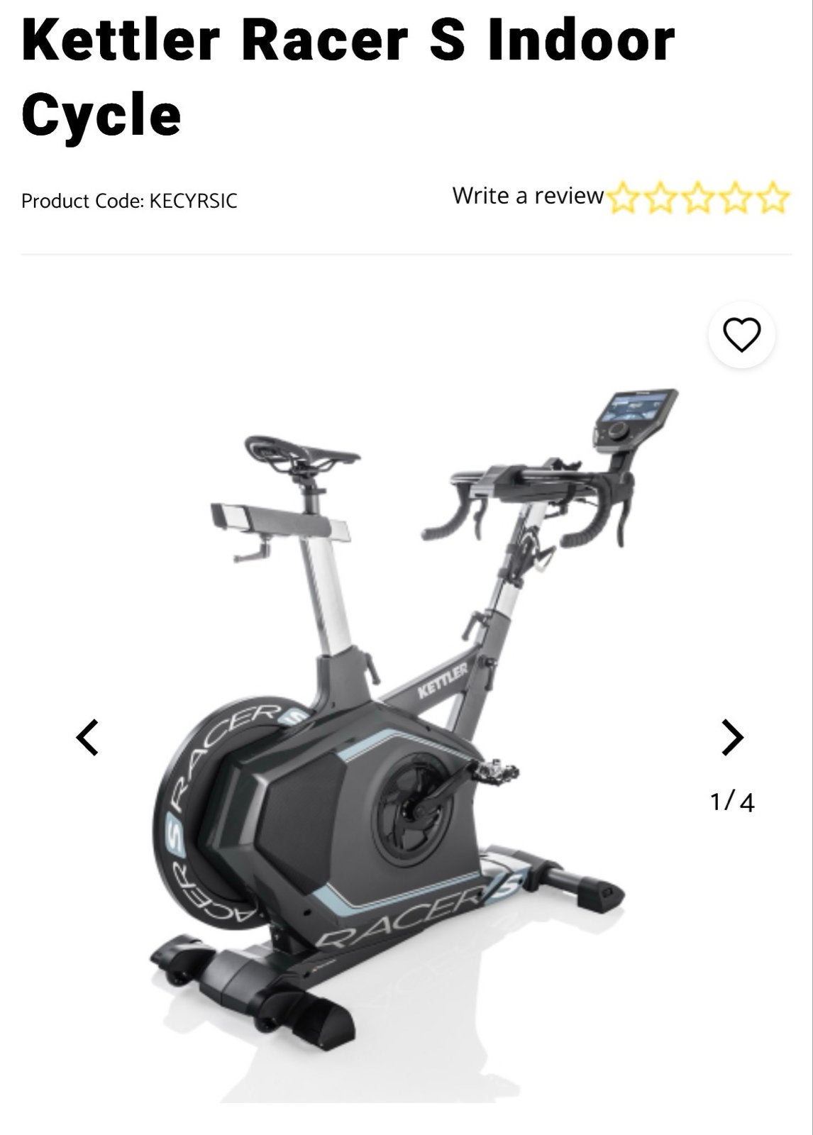 Kettler Racer S Indoor Cycle - Topconditie, Ophalen, Spinningfiets, Zo goed als nieuw, Metaal