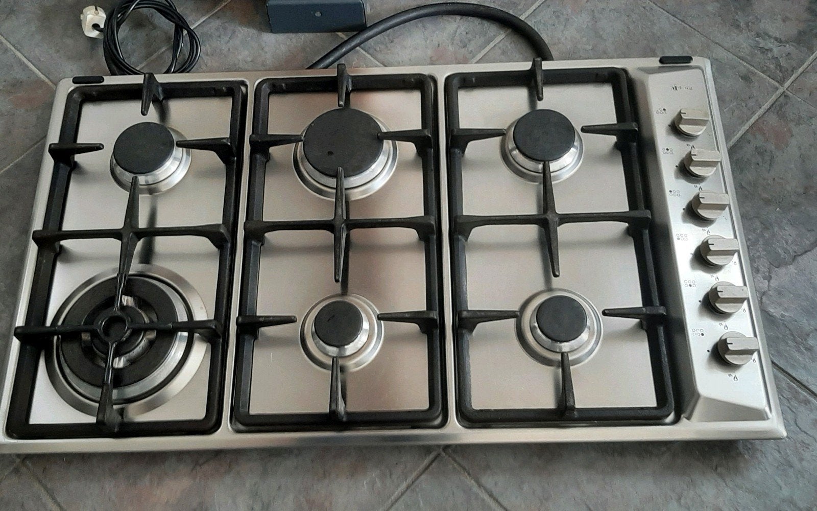 Gaskookplaat  6 pits, Witgoed en Apparatuur, Kookplaten, Ophalen, Zo goed als nieuw, Inbouw, Gas