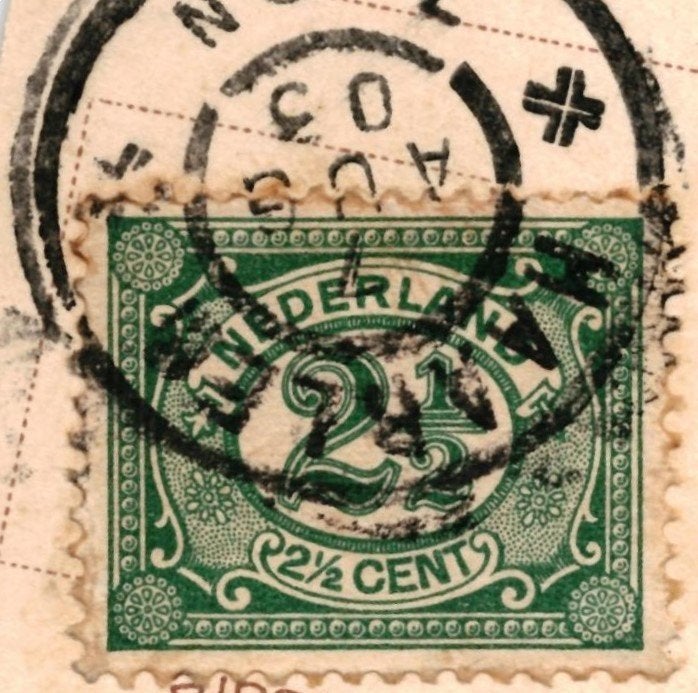 700249 Haarlem Brongebouw 1903 Gelopen met postzegel, Ophalen of Verzenden, Voor 1920, Gelopen, Noord-Holland