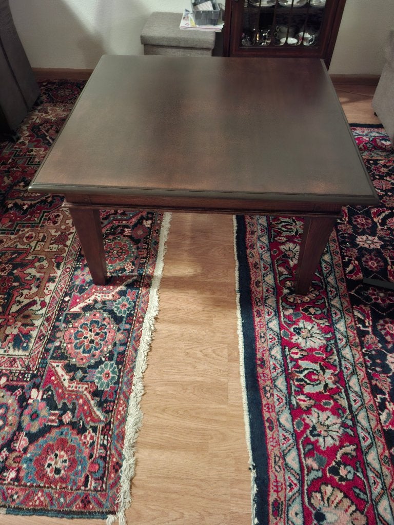 Salontafel donker eiken, Huis en Inrichting, Ophalen, 50 – 75, Gebruikt, 100 tot 150 cm