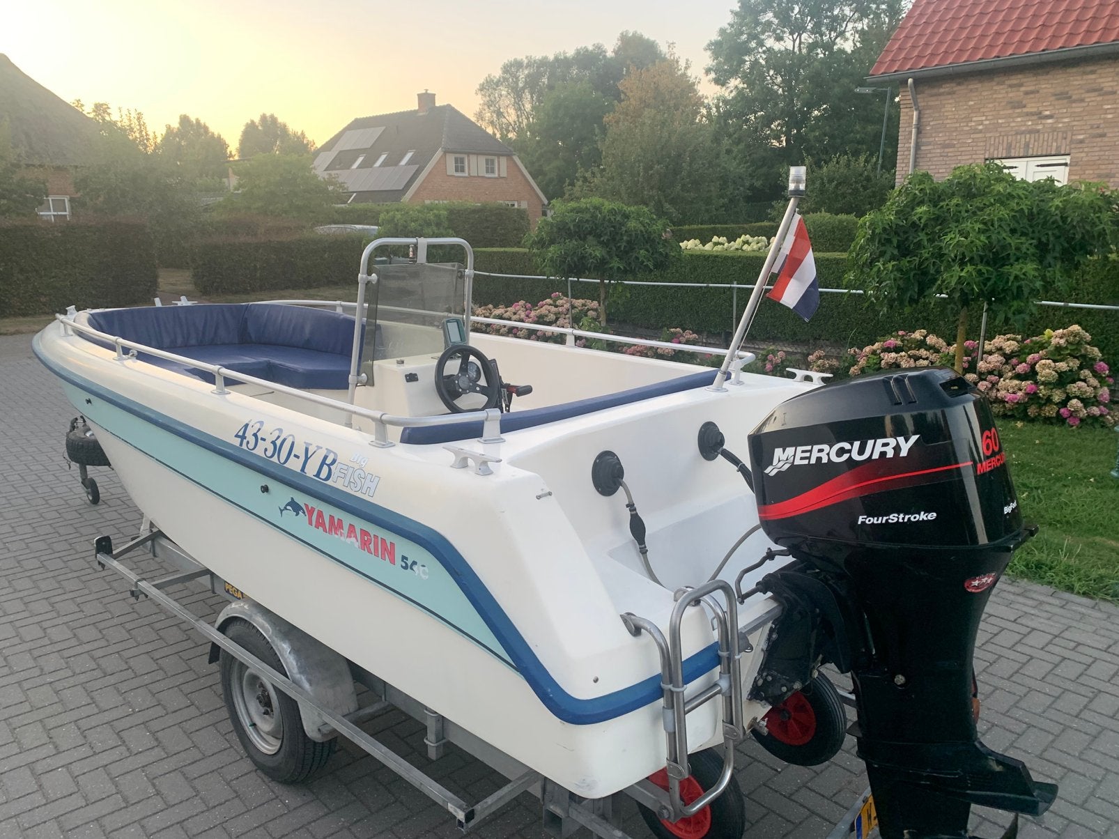 Yamarin 540 met mercury 60 pk 4t en trailer, Ophalen of Verzenden, Zo goed als nieuw