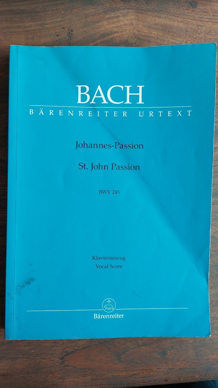 Bach Johannes-Passion BWV 243 - Bärenreiter Urtext, Gebruikt, Piano, Klassiek, Ophalen of Verzenden