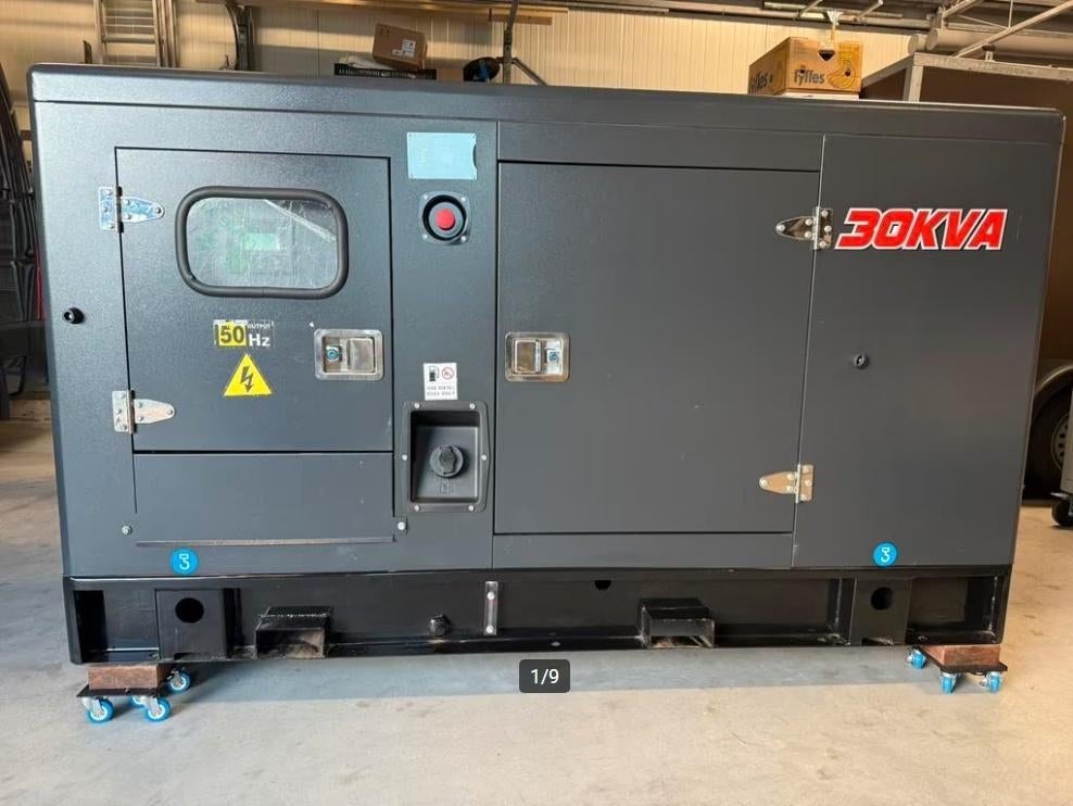 Nieuwe 30kVA diesel aggregaat in silent skid (Stamford AVR!), Dieselolie, Geluidgedempt, Nieuw, Ophalen of Verzenden