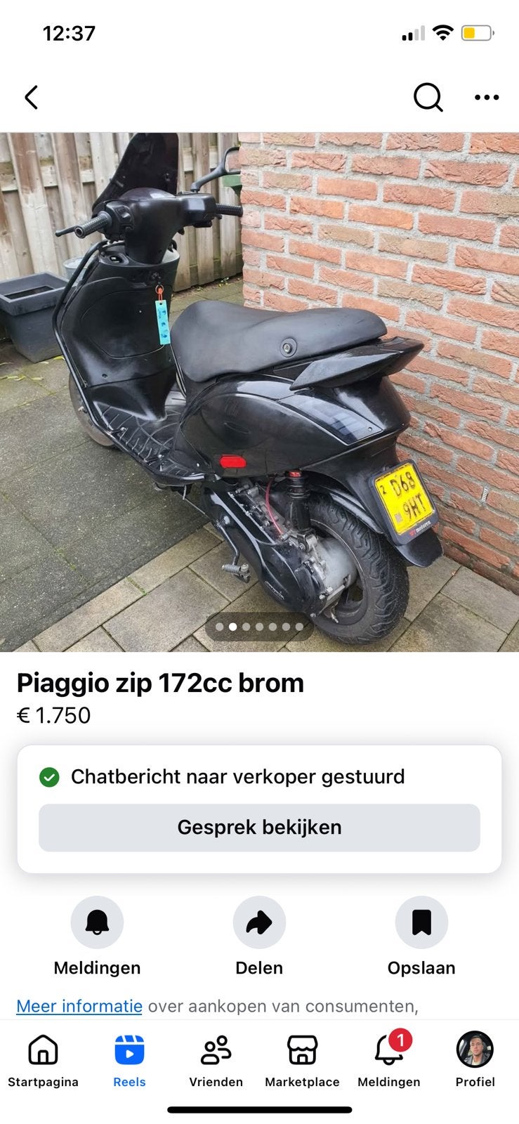 Zip 172.cc malossi, Fietsen en Brommers, Scooters | Piaggio, Ophalen of Verzenden, Zo goed als nieuw, Tweetakt, Zip