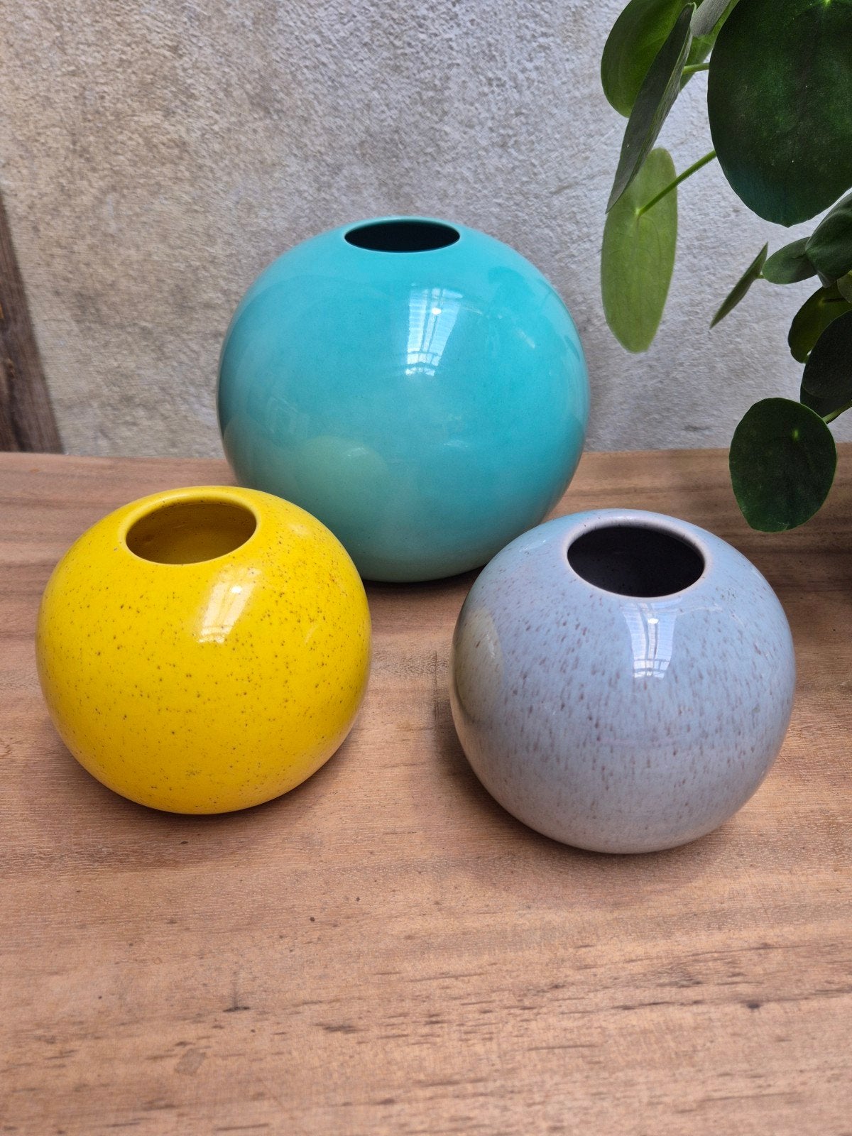 Set van 3 vintage bolvormige vazen, Zenith Gouda, Ophalen of Verzenden