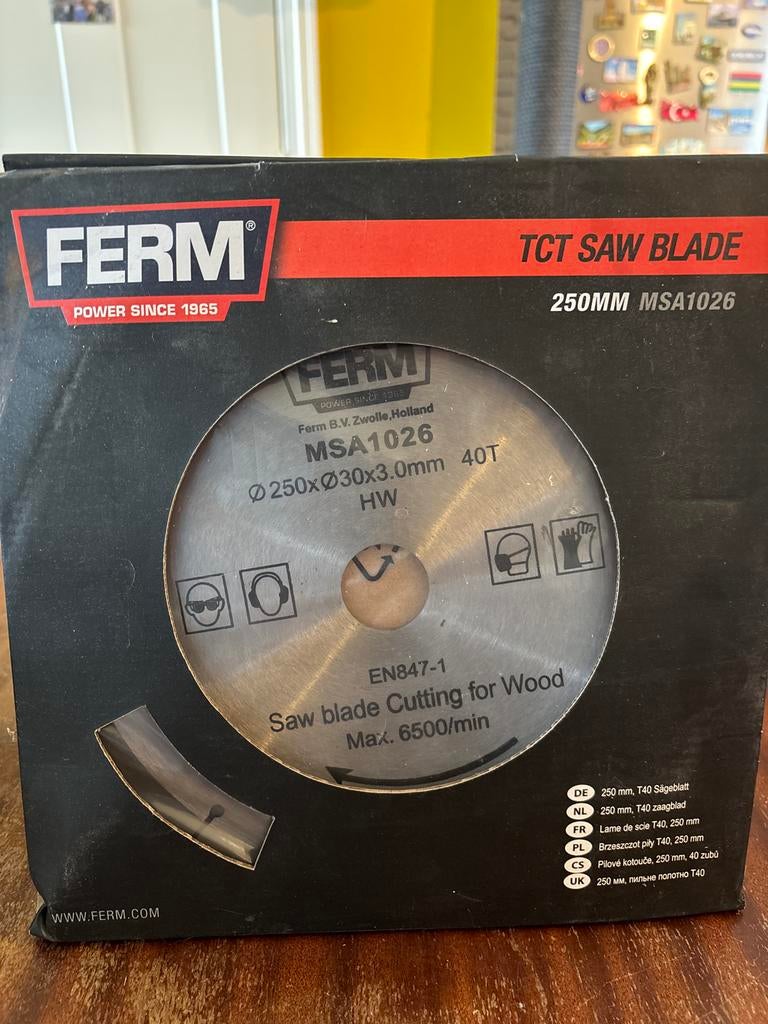 Ferm TCT Zaagblad 250mm MSA1026 voor Hout, Doe-het-zelf en Verbouw, Gereedschap | Zaagmachines, Nieuw, Cirkelzaag, Ophalen of Verzenden