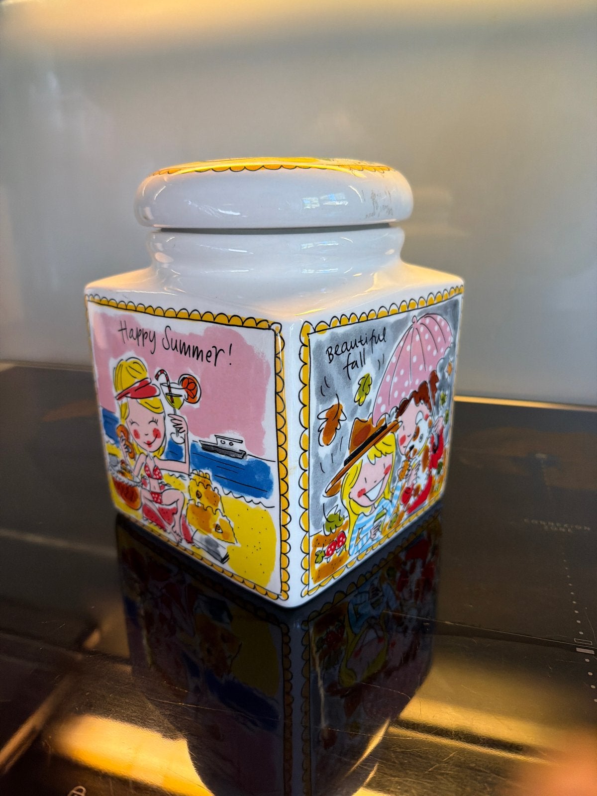 Blond voorraad koek pot porcelein nieuw, Huis en Inrichting, Ophalen, Meerkleurig, Overige stijlen, Zo goed als nieuw