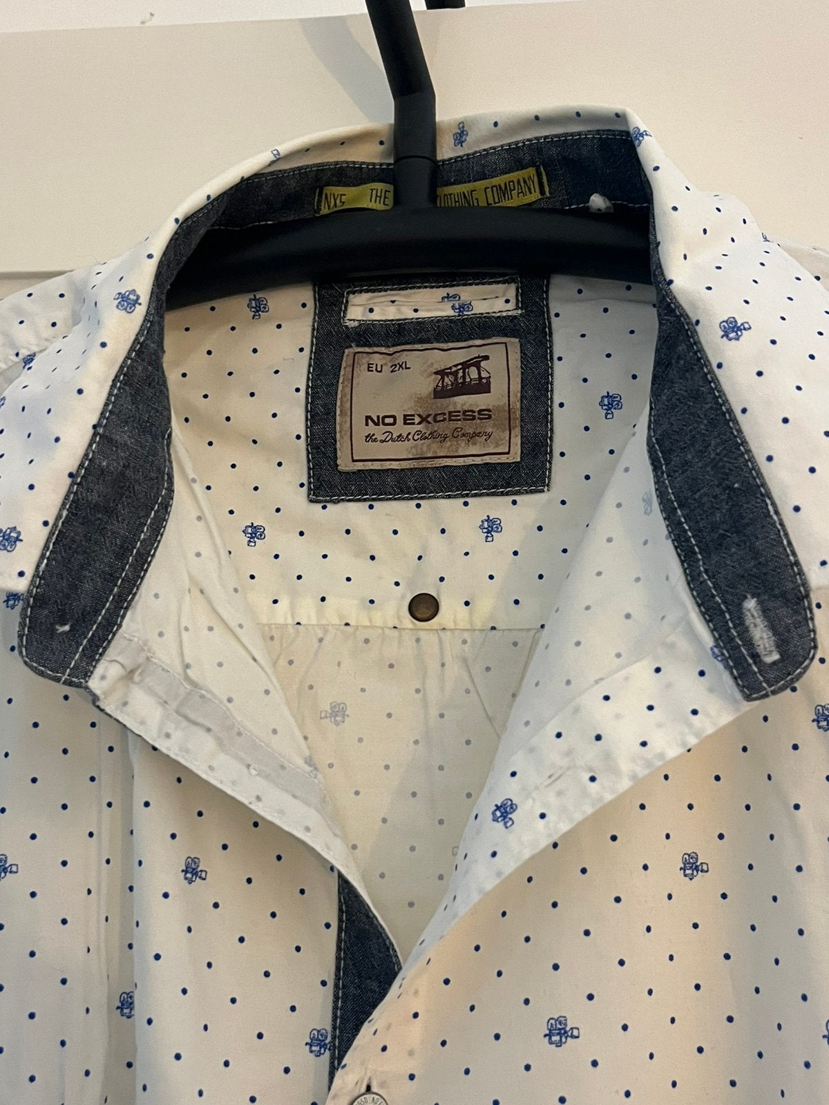 Overhemd mt xxl, Ophalen of Verzenden, Zo goed als nieuw, Blauw, Overige halswijdtes