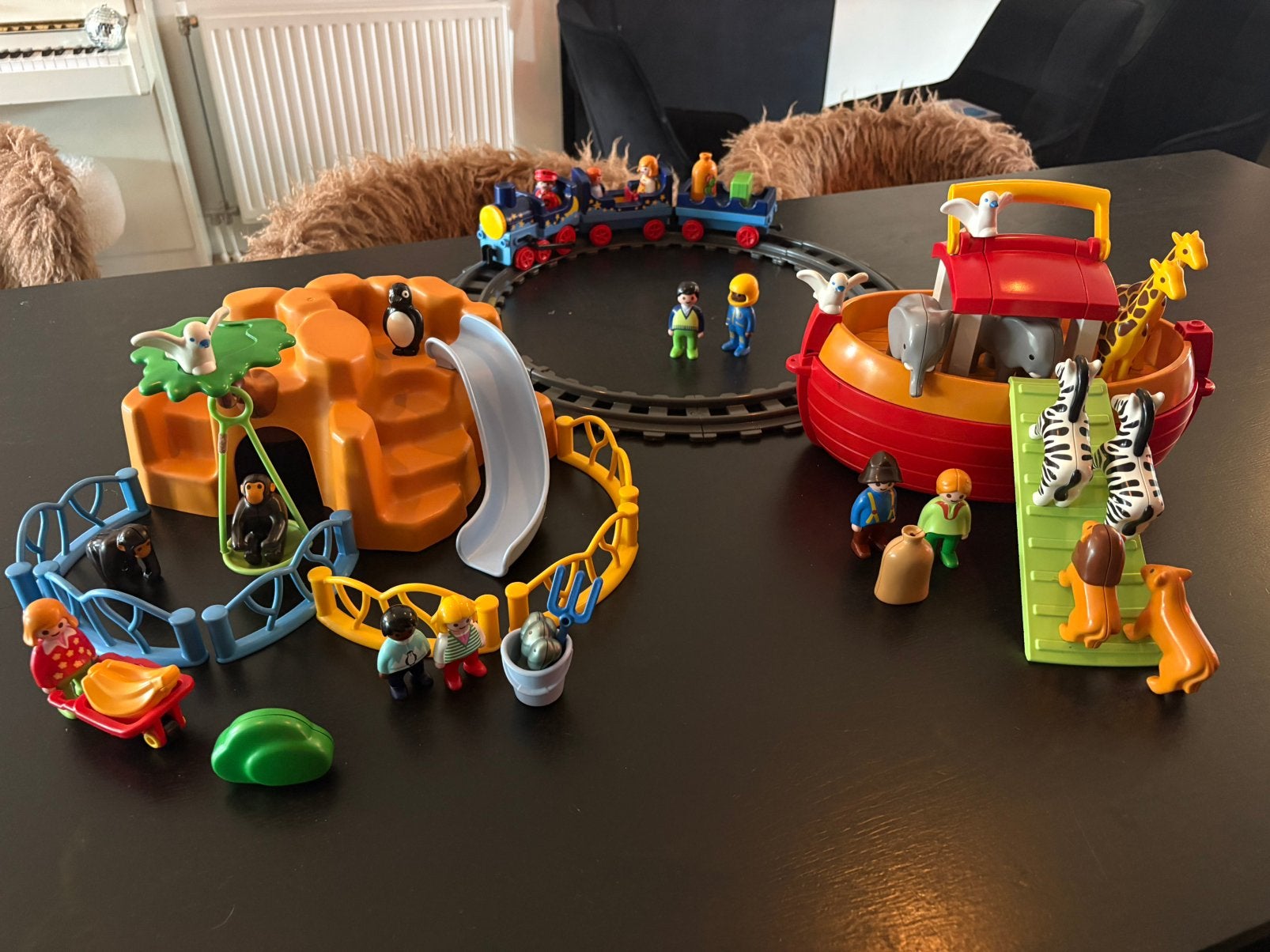 123 playmobil ark van noah, nachttrein, dierenpark, Ophalen of Verzenden, Zo goed als nieuw, 1.2.3, Complete set
