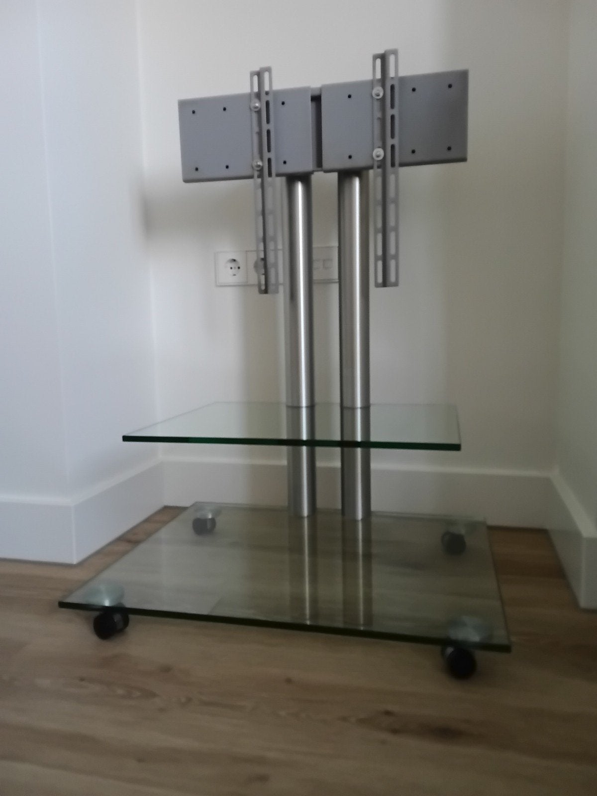 Spectral TV meubel PL60 KG met 2 glasplaten op wieltjes, Ophalen, Gebruikt, 50 tot 100 cm, Glas