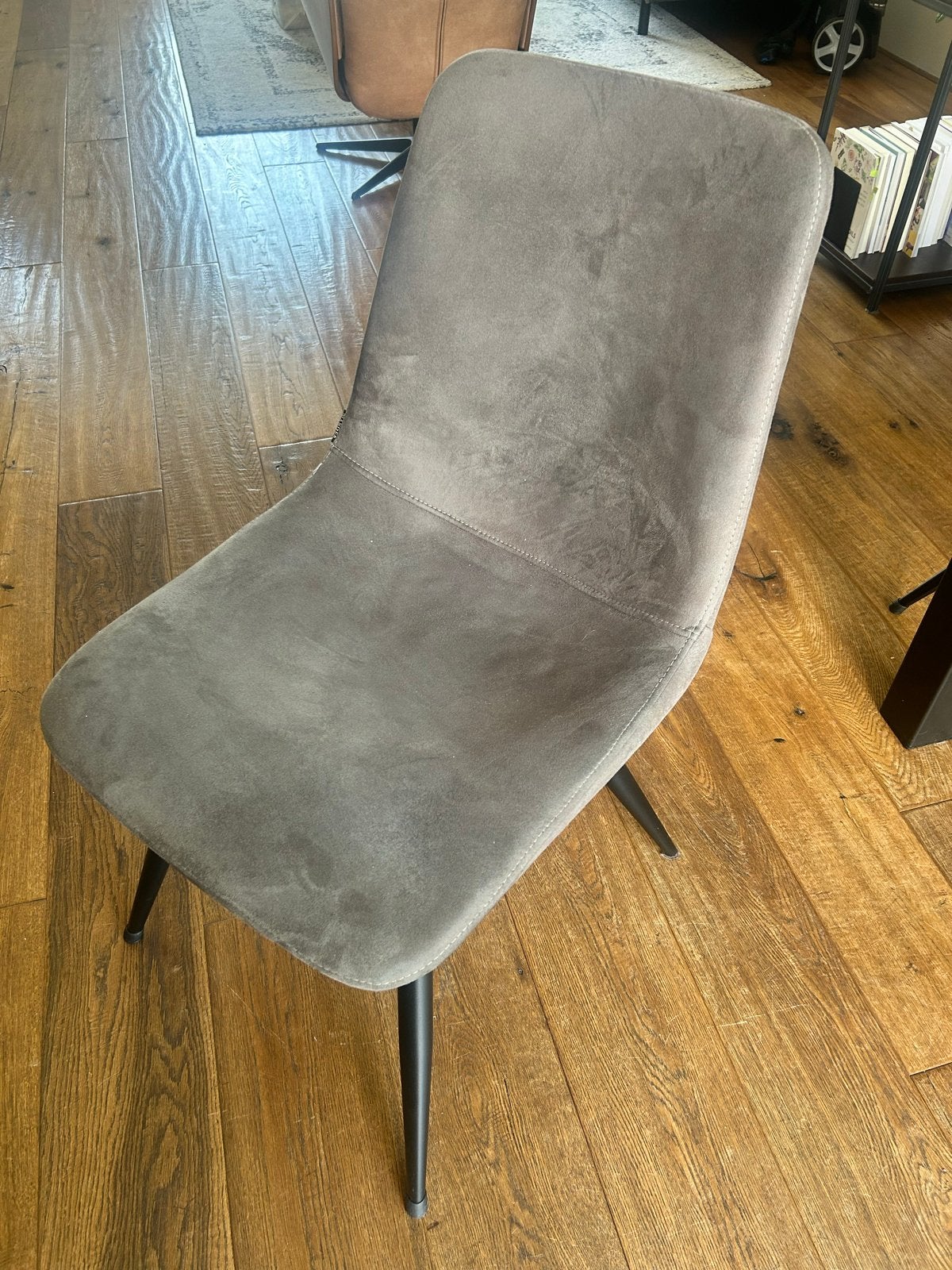 Set van 4 grijze stoelen van Bommel Meubelen met zwarte pote, Ophalen, Gebruikt, Vier, Stof