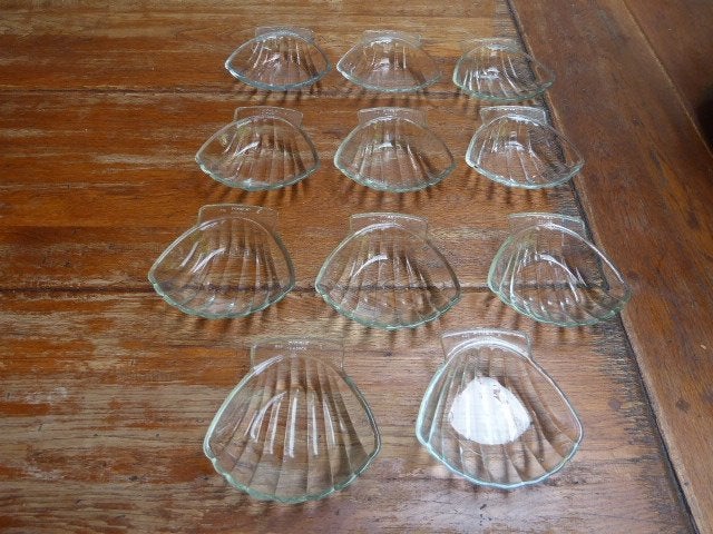 11 vintage glazen schelpen, Pyrex, Ophalen of Verzenden