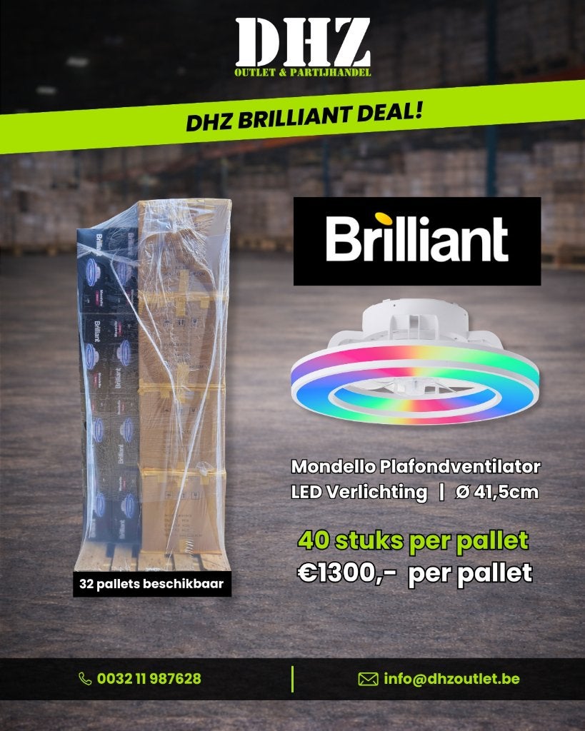 Plafondventilator Brilliant Wit, Witgoed en Apparatuur, Ventilatoren, Ophalen, Ventilator met afstandsbediening, Nieuw, Plafondventilator
