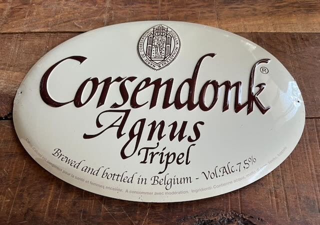 Corsendonk Agnus  metalen reclamebord, Ophalen of Verzenden, Gebruikt, Reclamebord, Plaat of Schild, Overige merken
