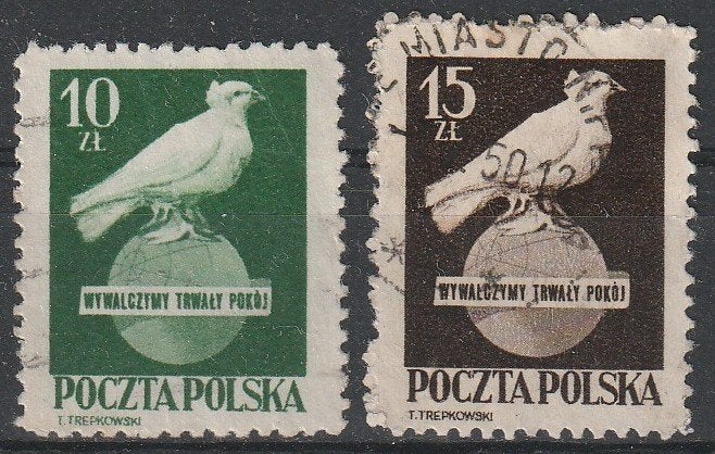 3529. Polen 560/61 gest. Vredesduif, Verzenden, Polen, Gestempeld
