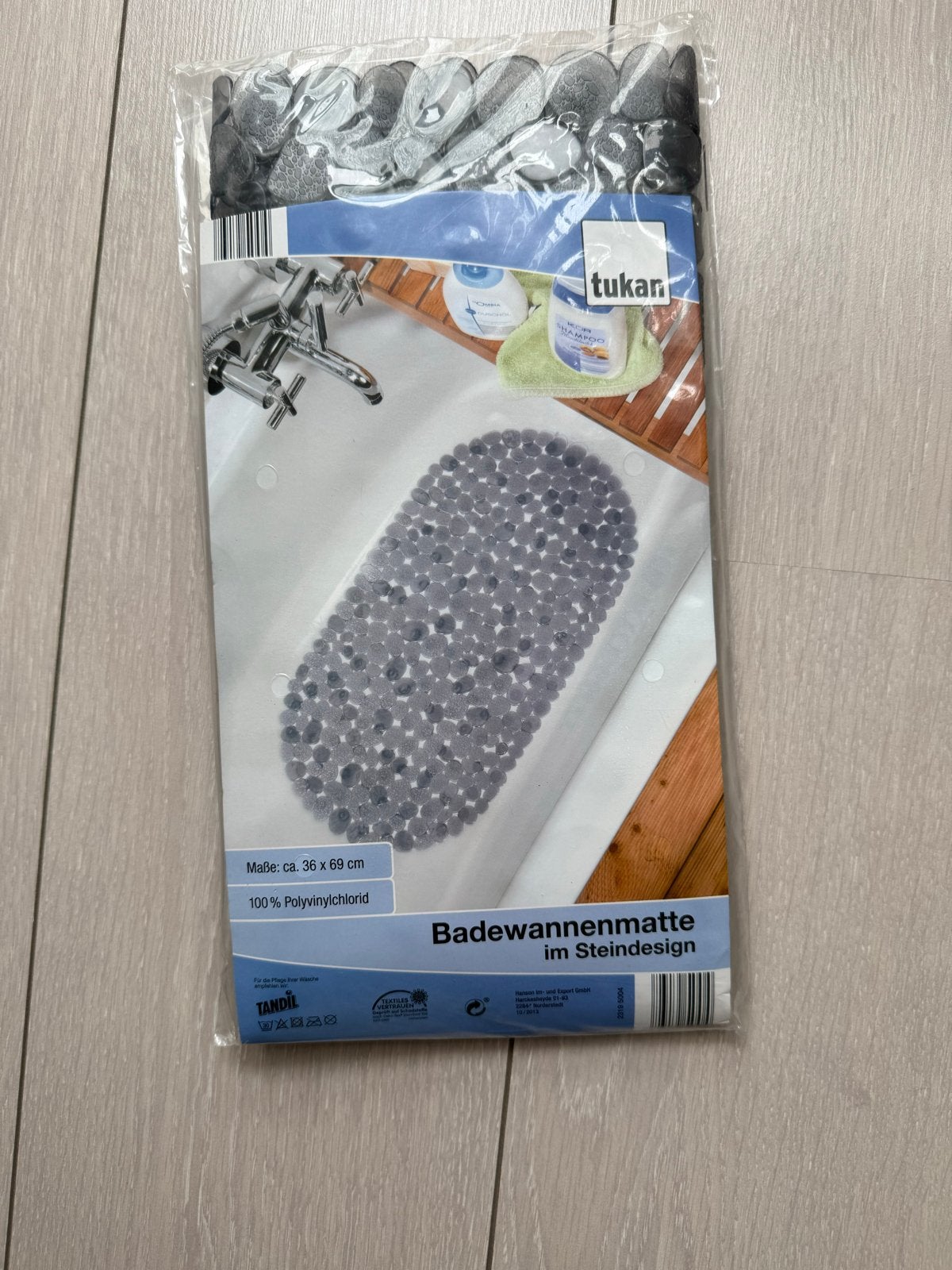 Tukan Badmat in steendesign - grijs, 36x69 cm, Huis en Inrichting, Badkamer | Badtextiel en Accessoires, Overige merken, Nieuw
