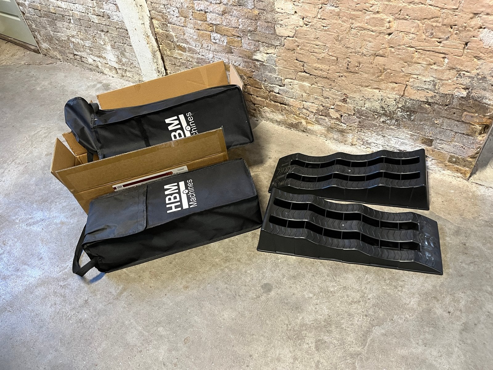 HBM 3000 Kg. Oprijbokken Wielbalancers Set, Ophalen of Verzenden, Zo goed als nieuw