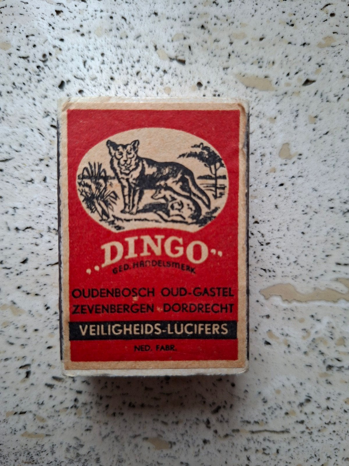 Vintage Dingo Veiligheids-Lucifers luciferdoosje, Verzamelen, Ophalen of Verzenden, Gebruikt, Luciferdoosjes of -merken