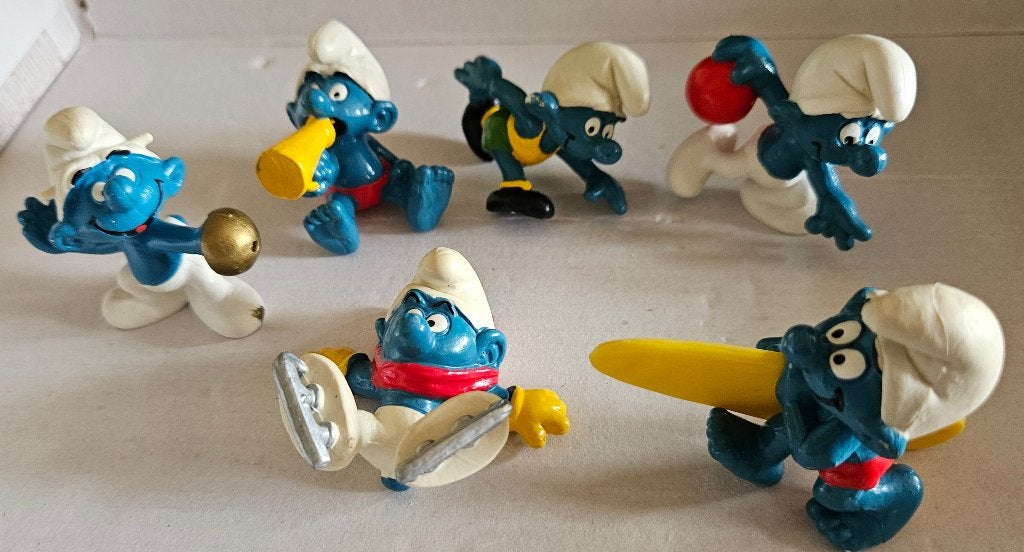 Schleich/Peyo.De Smurfen, 6 sport smurfen, Ophalen of Verzenden, Gebruikt, Verschillende Smurfen, Poppetje, Figuurtje of Knuffel