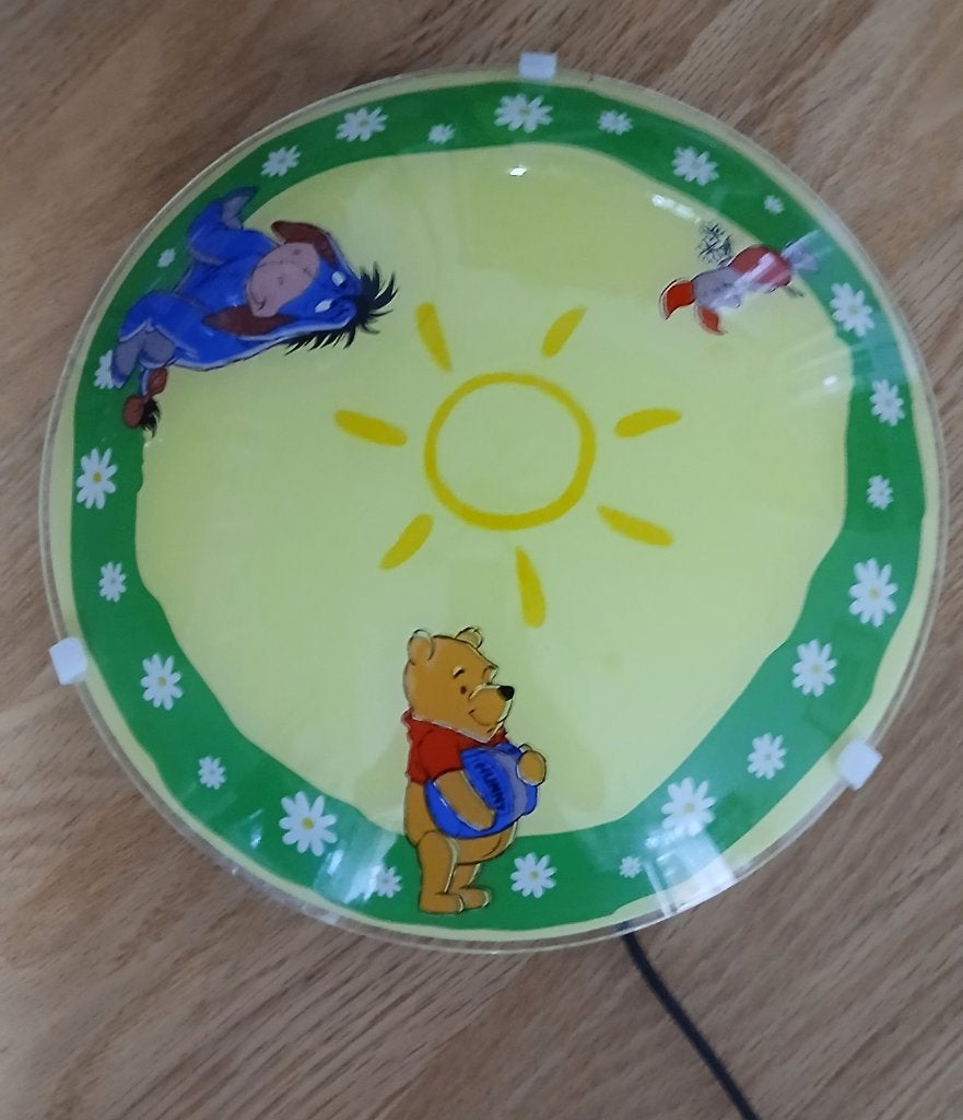 Lamp Winnie de Poeh Ronde Wandlamp plafonnière Ø: 25 cm, Ophalen of Verzenden, Zo goed als nieuw, Plafondlamp, Glas