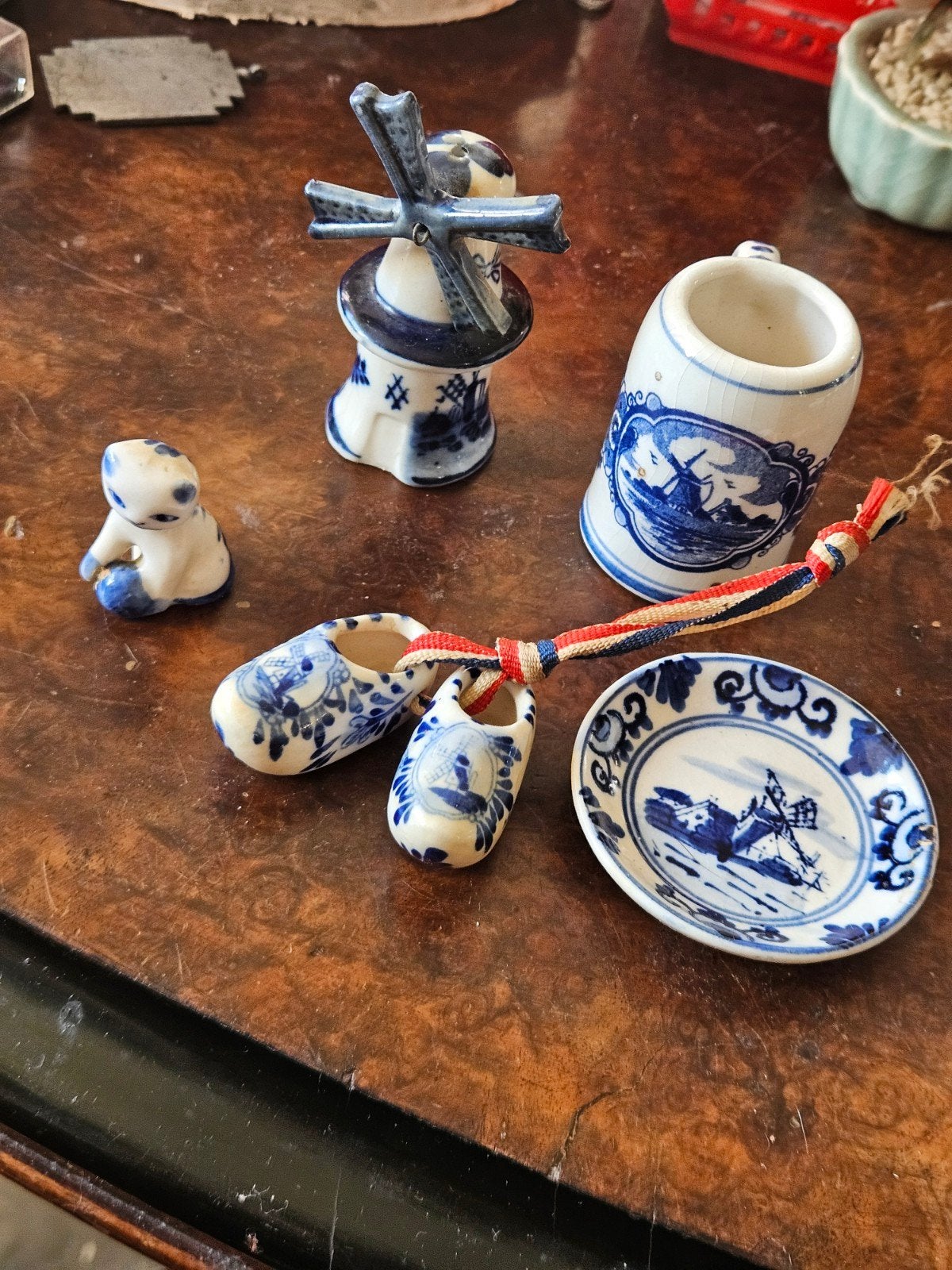 Setje vintage Delfts Blauwe porselein mini's, Ophalen of Verzenden