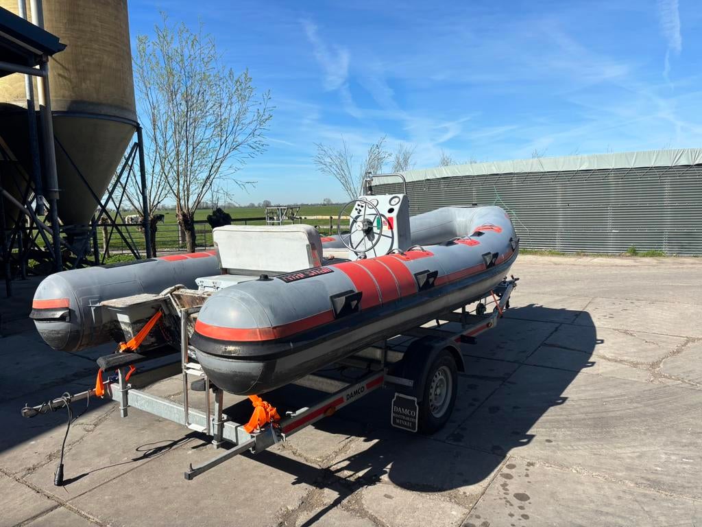 Rib Rubberboot Marshall 490, Watersport en Boten, Rubberboten, Gebruikt, Polyester/glasvezel, Ophalen