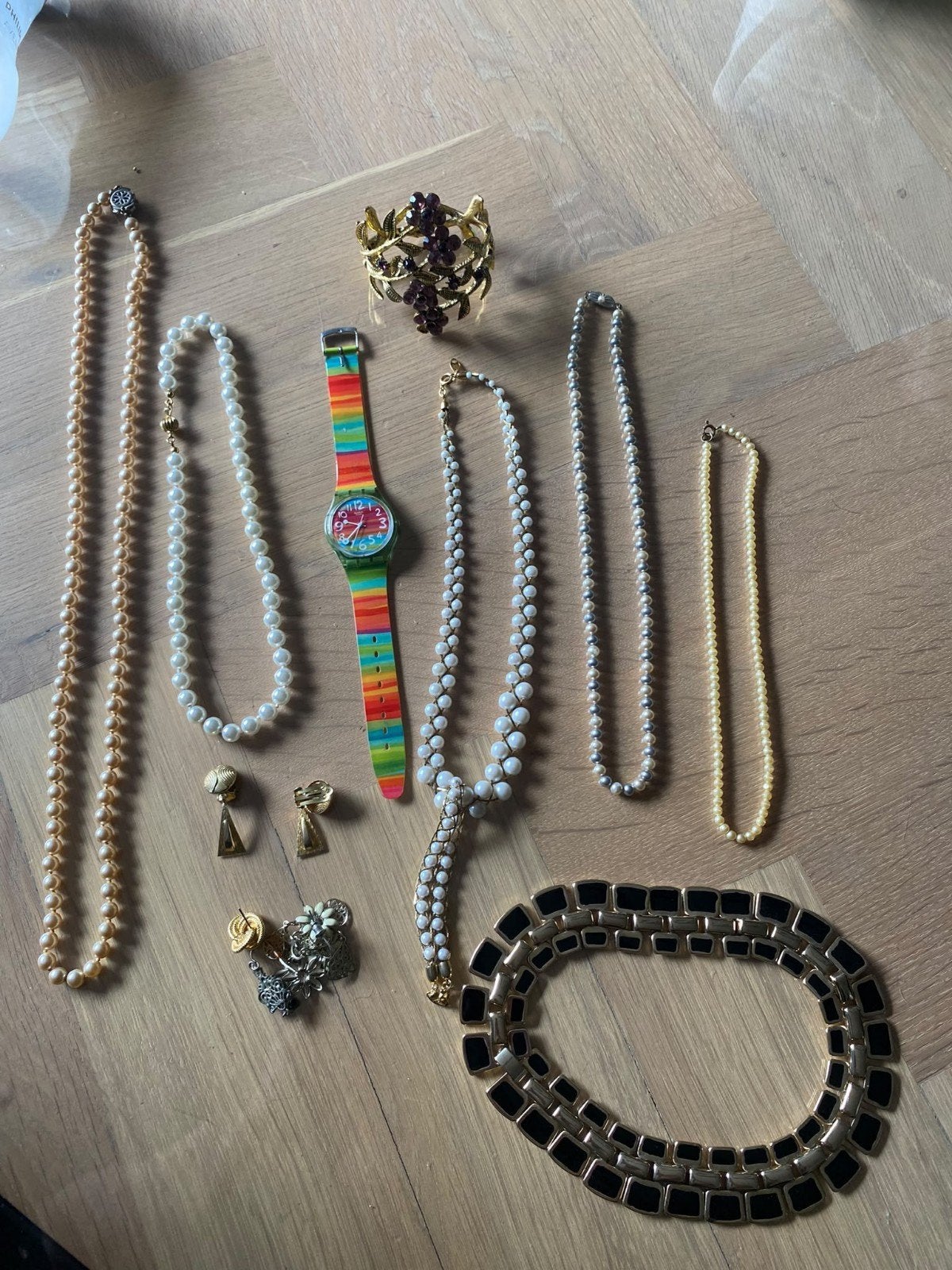 Retro Vintage Sieraden & Swatch Horloge Collectie, Ophalen of Verzenden, Kunststof, Swatch