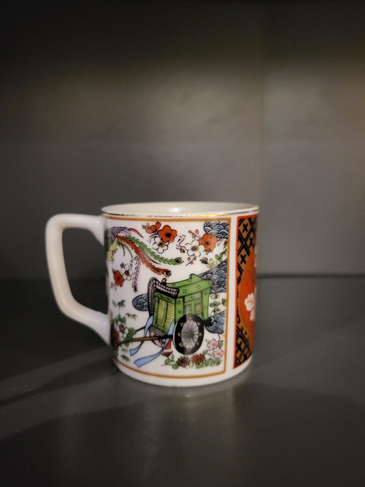 Vintage Japanse Mok met Oosterse Decoratie, Ophalen of Verzenden