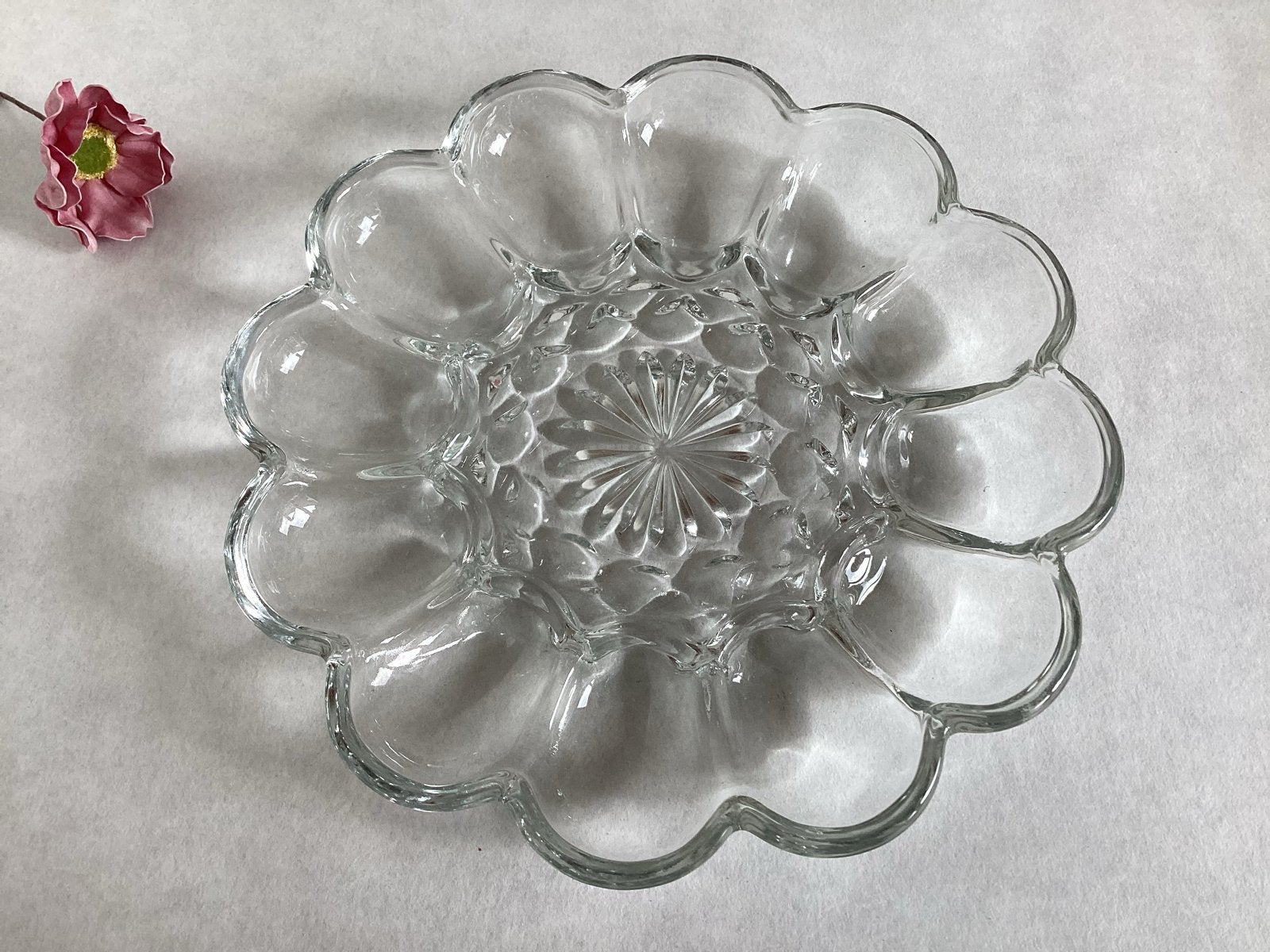Glazen eierschaal / eierhouder - Vintage, Ophalen of Verzenden, Glas, Overige stijlen, Schaal of Schalen