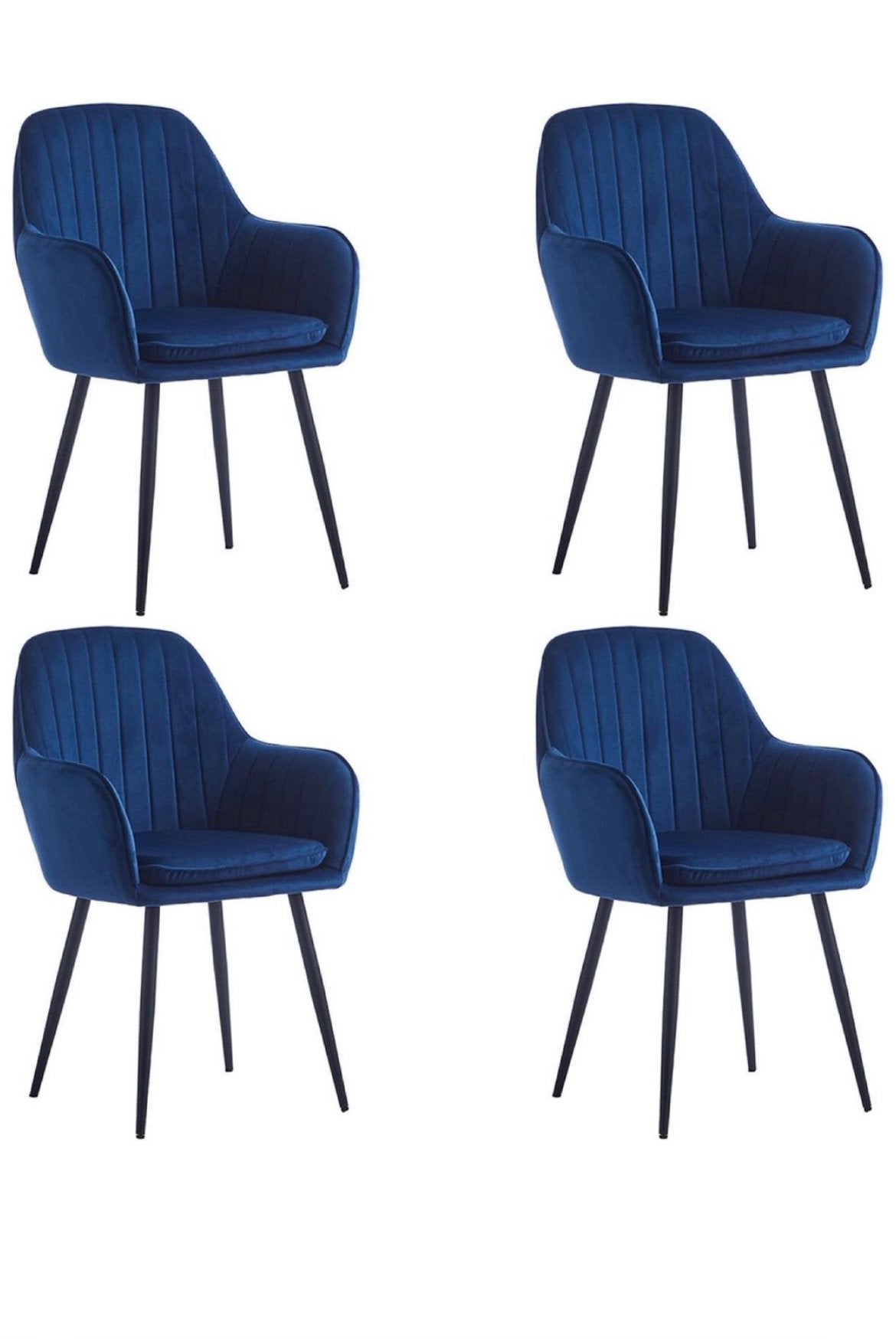 Eetkamerstoelen Velvet Blauw, Ophalen, Gebruikt, Blauw, Velvet