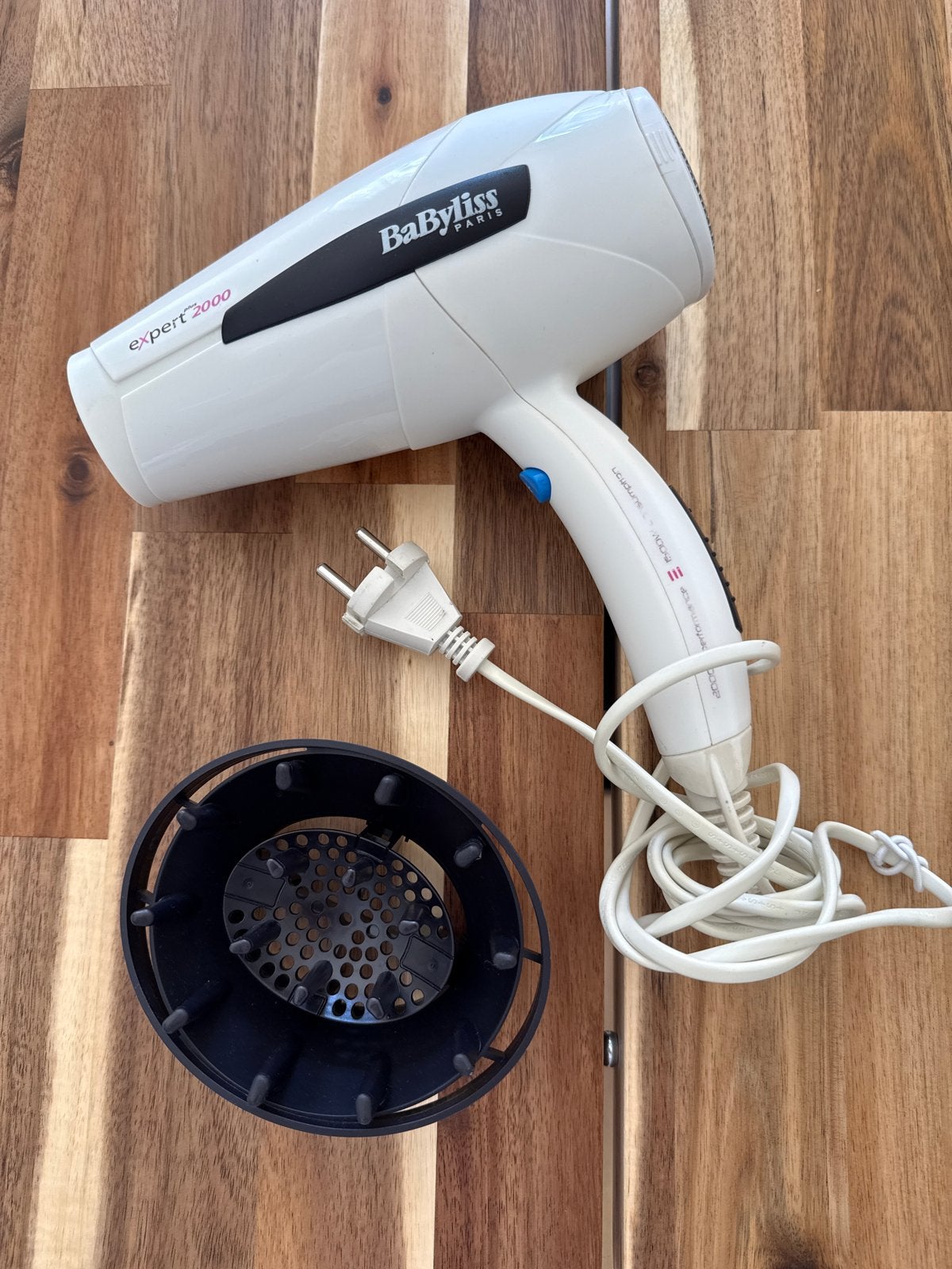 Babyliss Paris Expert 2000 föhn met krulhulpstuk, Ophalen of Verzenden, Gebruikt, Haarverzorging