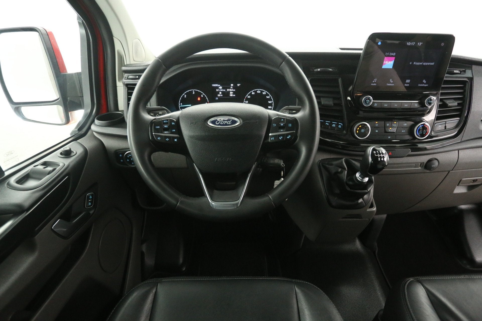 Ford Transit Custom 2.0 TDCI L2H1 TRAIL | DC | 6 Zits | Airc, Auto's, Gebruikt, Leder, Bedrijf, 6 stoelen