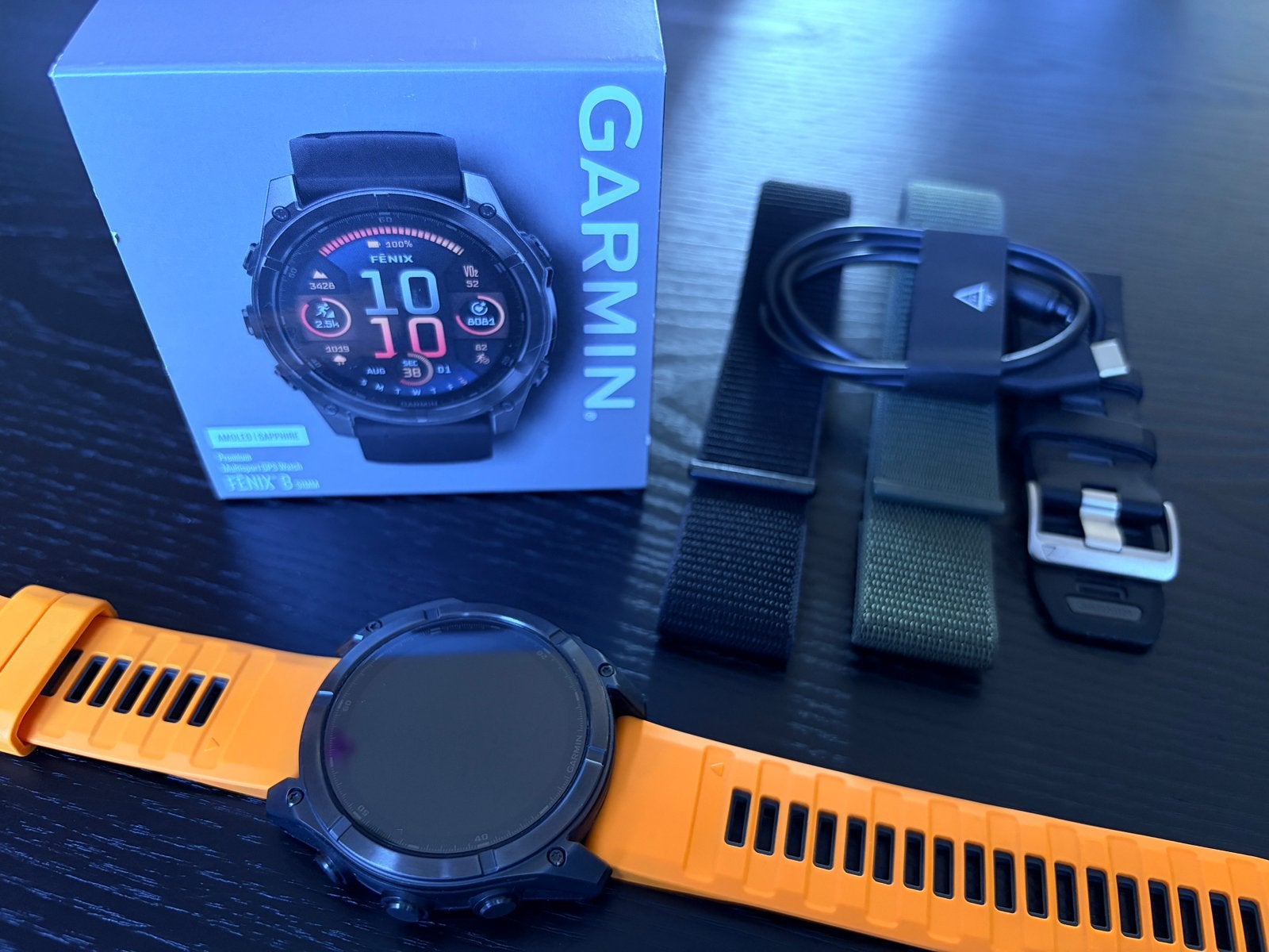 Garmin Fenix 8 51mm Sapphire, Amoled DLC 010-02905-21, Zwart, IOS, Ophalen of Verzenden, Zo goed als nieuw